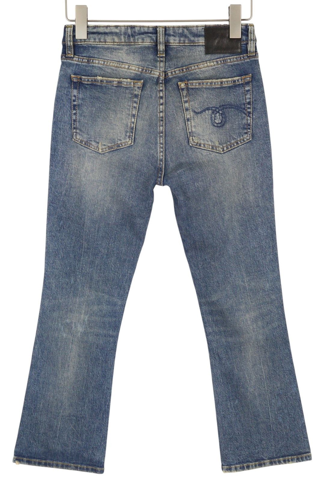 R13 KICK FIT 26 Kelly Stretch Washed Faded Ankle Cropped 86324 Size 26" / US 2 / IT 38 - 4 Thumbnail