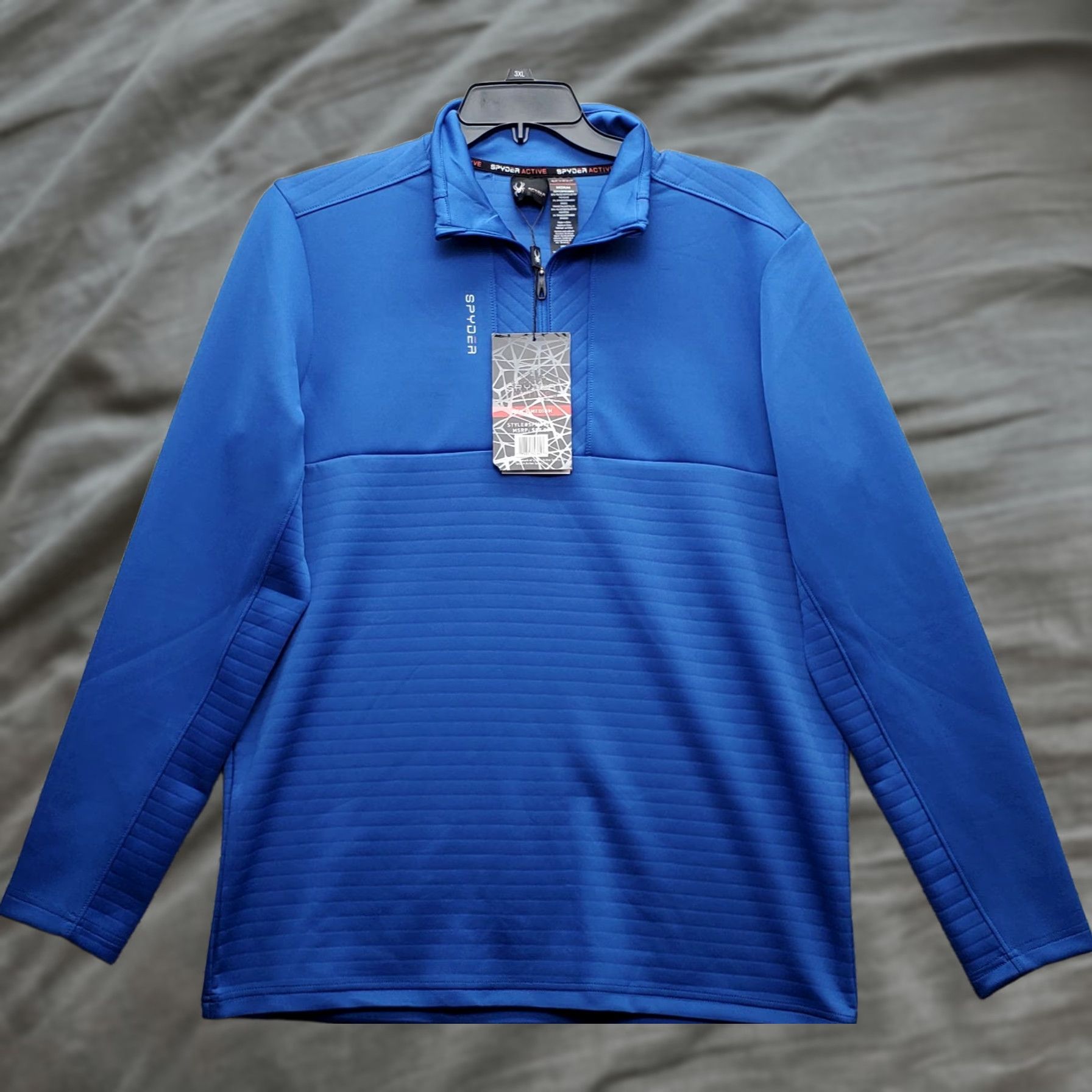 Spyder Spyder Men's Medium Blue Sweatshirt Long Sleeve Mock Neck 1/4 Zip SKB NWT Size US M / EU 48-50 / 2 - 1 Thumbnail