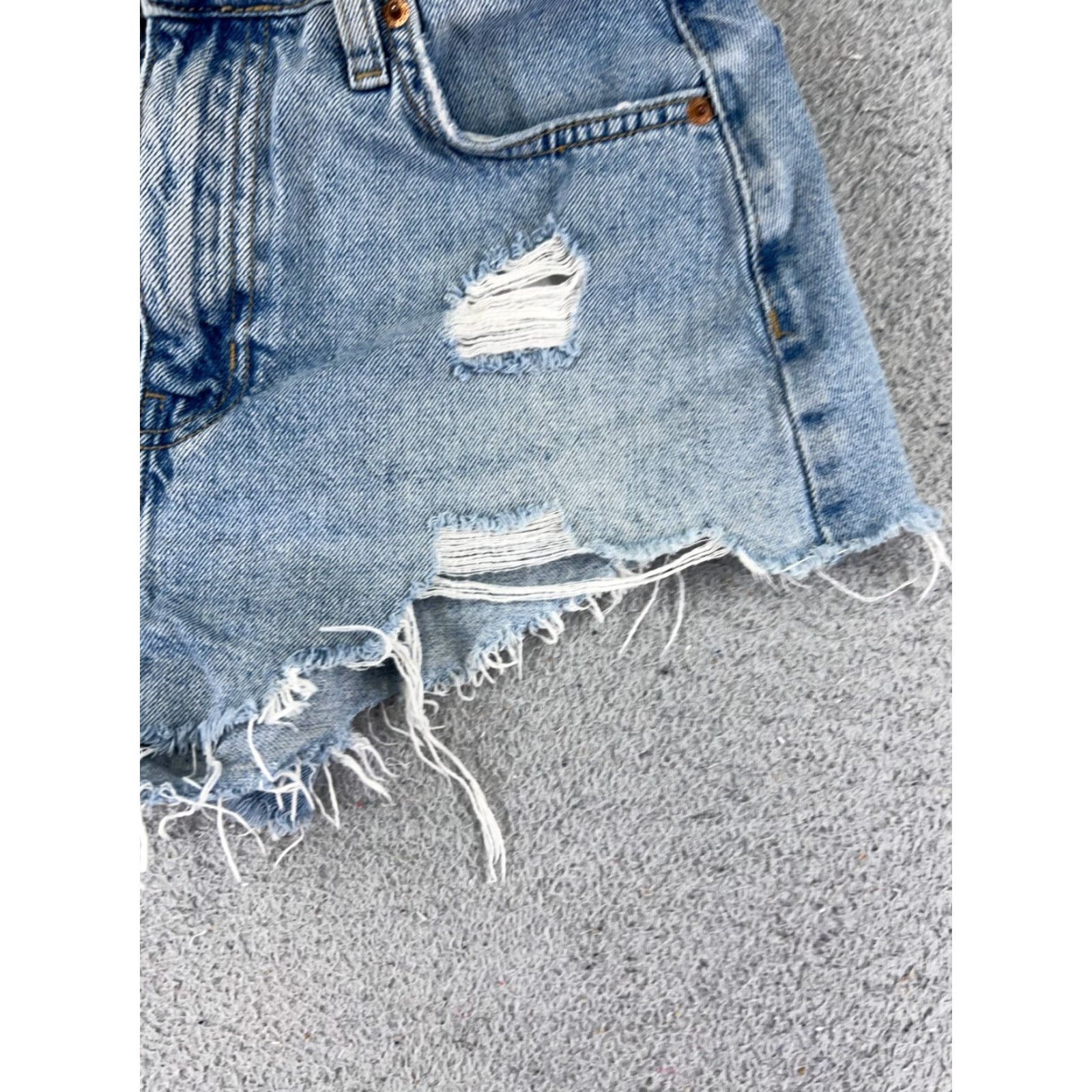 Forever 21 Forever21 Shorts Womens 26 Blue Denim Jean Distressed Cutoff Cotton Blend 23x2 Size 42" / US 20 - 2 Thumbnail
