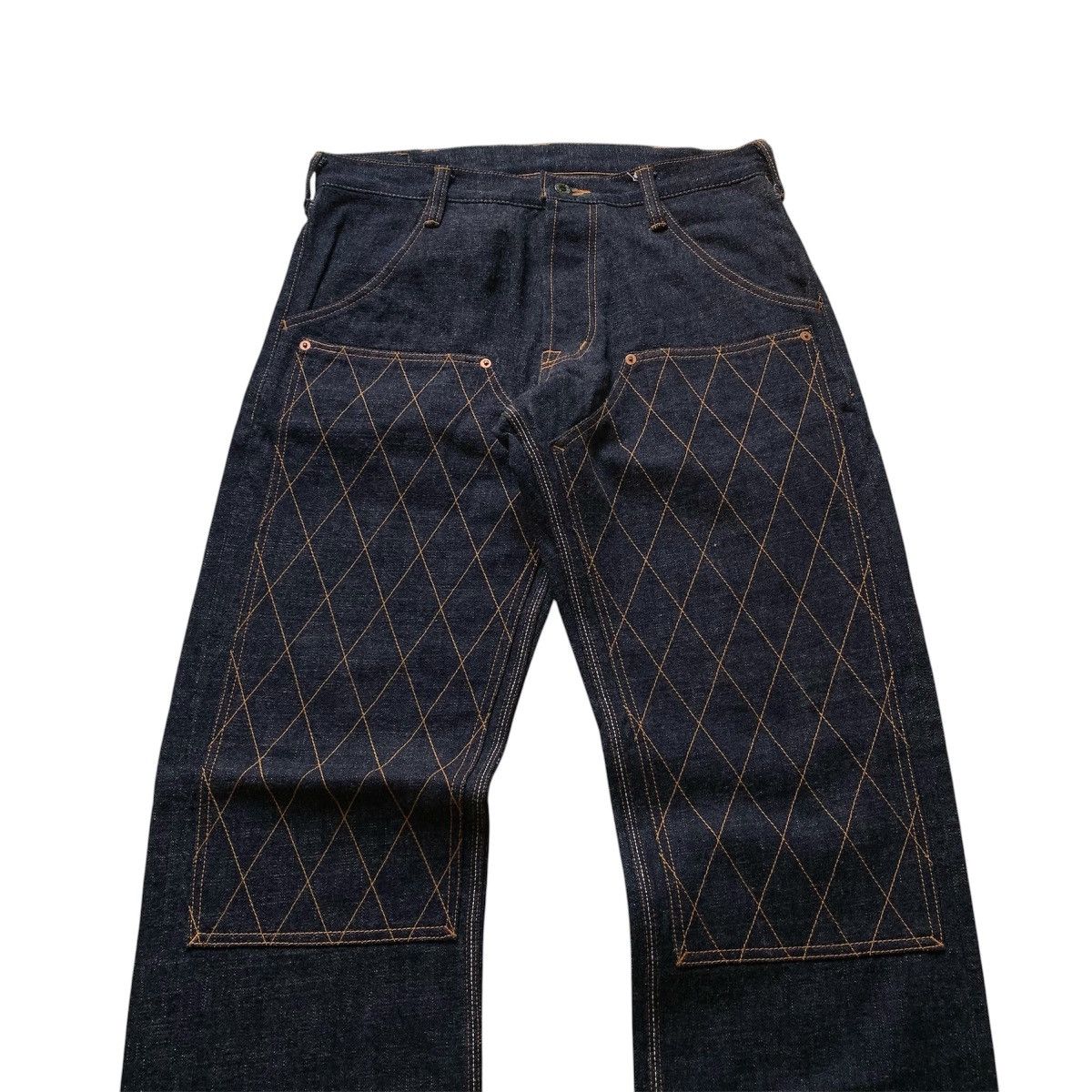 Japanese Brand Vtg 90s Union Bross Double Knee Slevedge Denim Pants Size US 32 / EU 48 - 3 Thumbnail