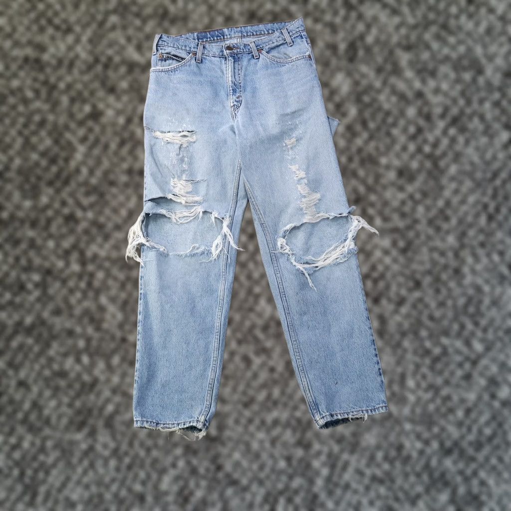 Levi's VINTAGE Levi's 550 Jeans Men 33x30 Relaxed Tapered Denim Blue Orange Tab Distressed 5-Pocket Size US 33 - 1 Thumbnail