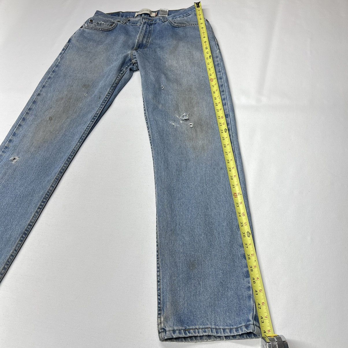 Levi's × Vintage Levis 505 Jeans Blue Straight Regular Fit Faded Denim Y2K Size US 34 / EU 50 - 17 Thumbnail
