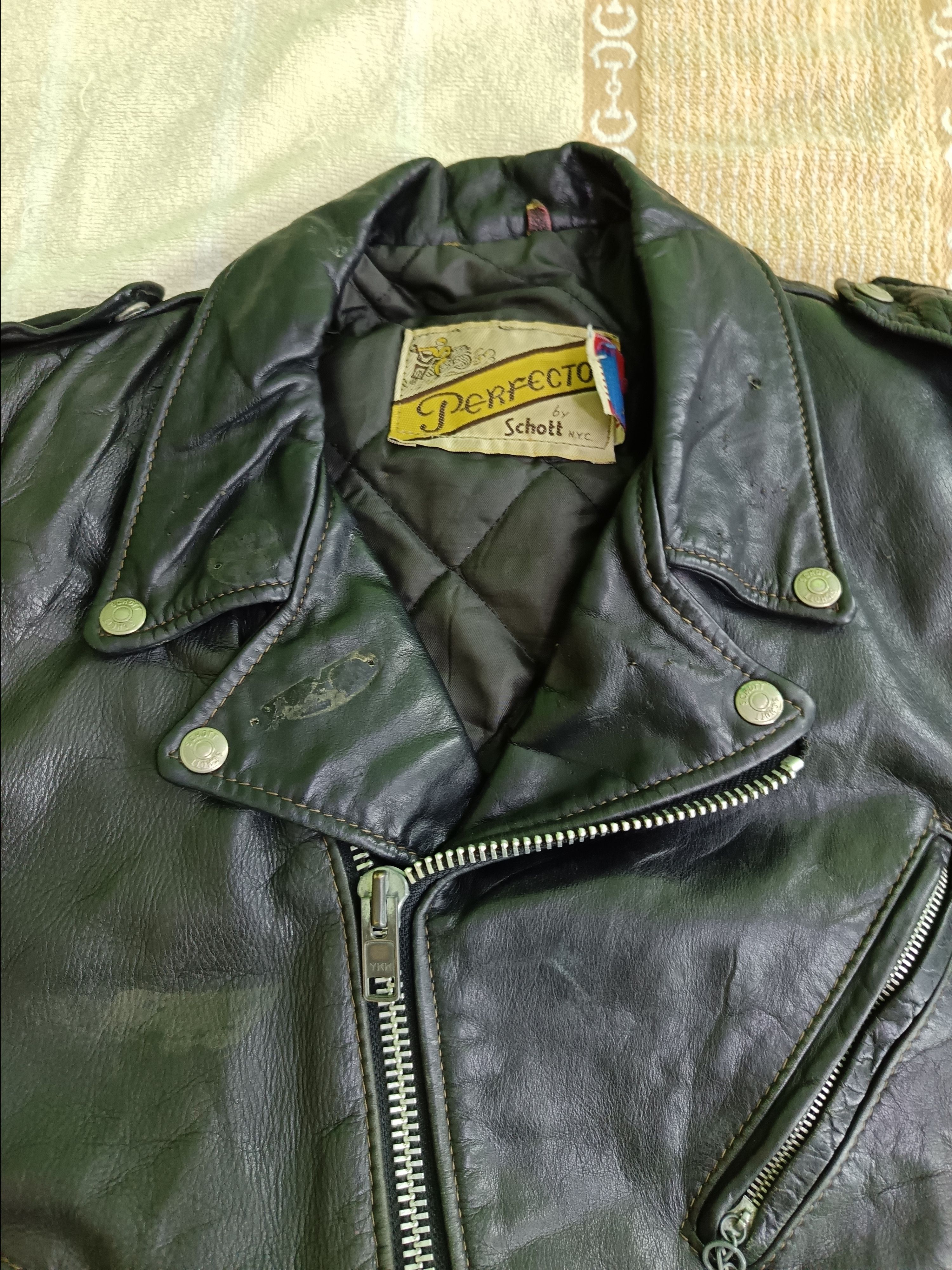 Schott × Vintage 80's Perfecto Schott Biker Leather Jacket Rare Size US M / EU 48-50 / 2 - 10 Thumbnail