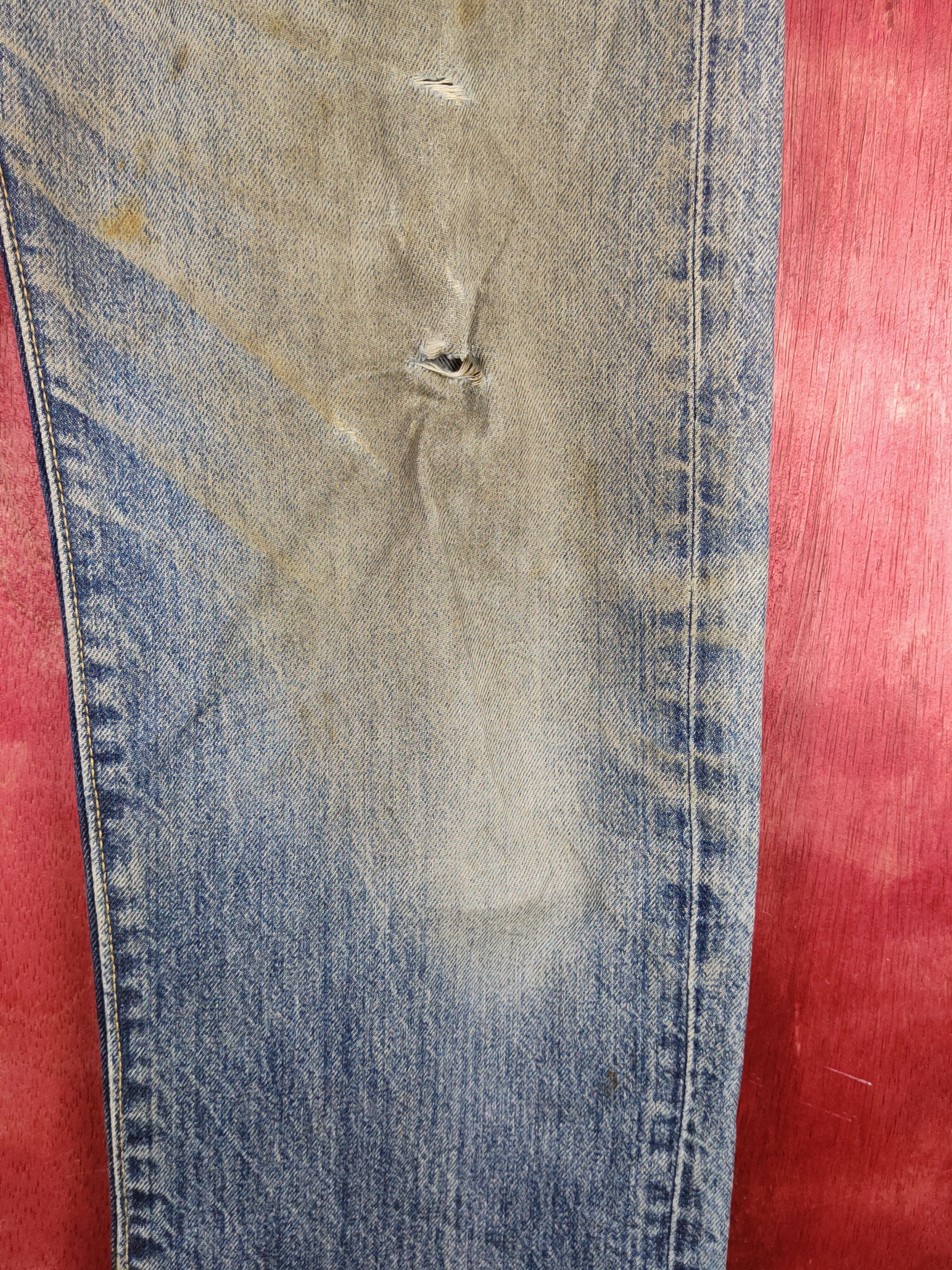 Japanese Brand Uniqlo Blue Faded Distressed Ripped Jeans #S1625 Size US 31 - 6 Thumbnail