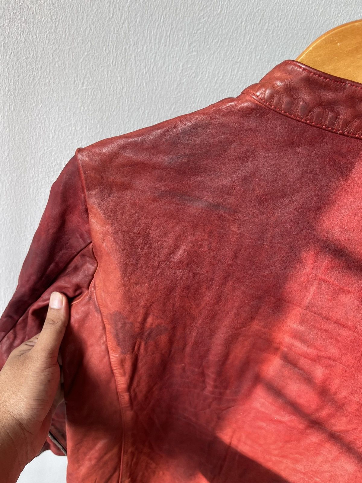 Isamu Katayama Backlash Isamu Katayama Backlash Red Leather Biker Jacket Size US XS / EU 42 / 0 - 19 Thumbnail
