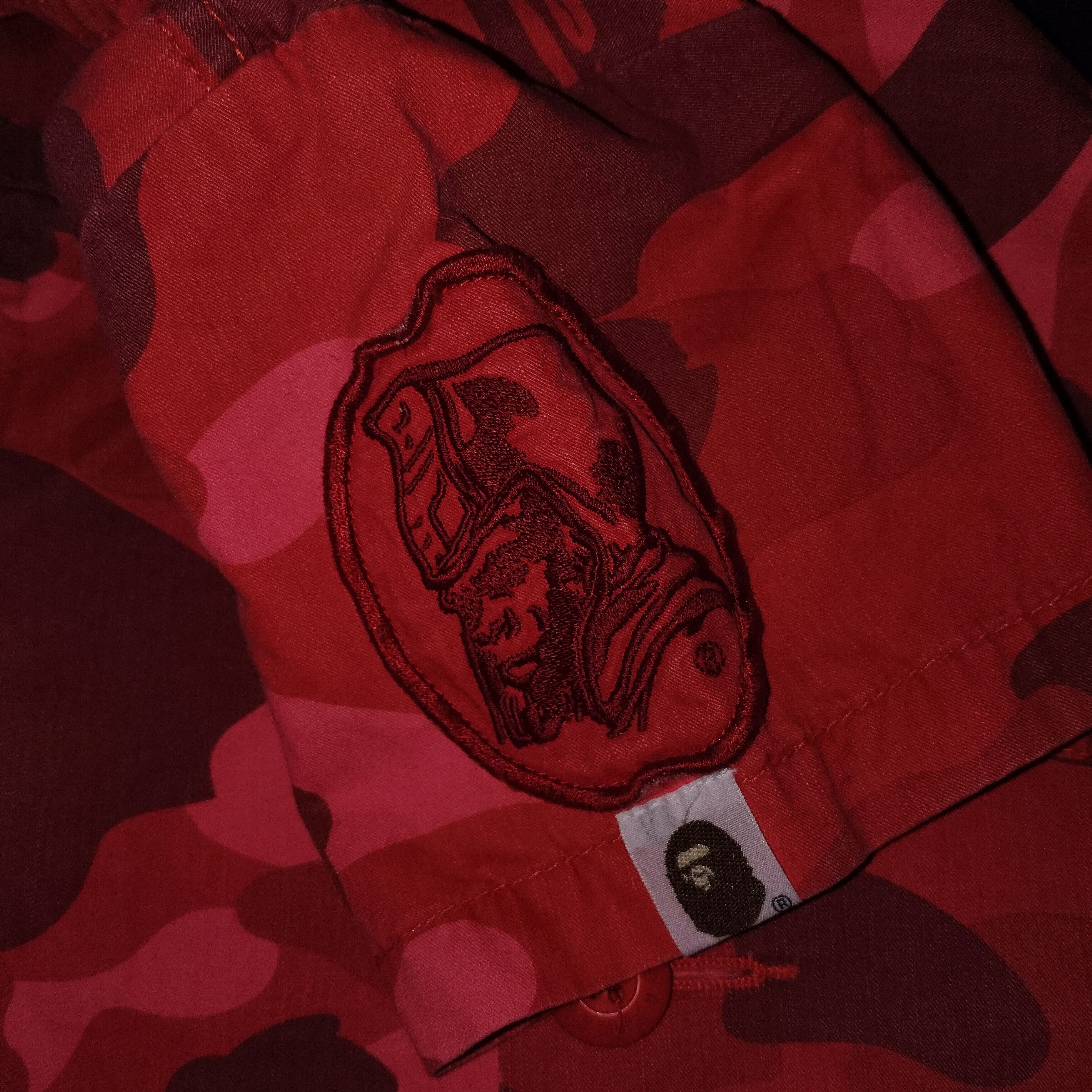 Bape 2006 Bape Kids Red Camo Militery Button Up Size US XXS / EU 40 - 4 Thumbnail