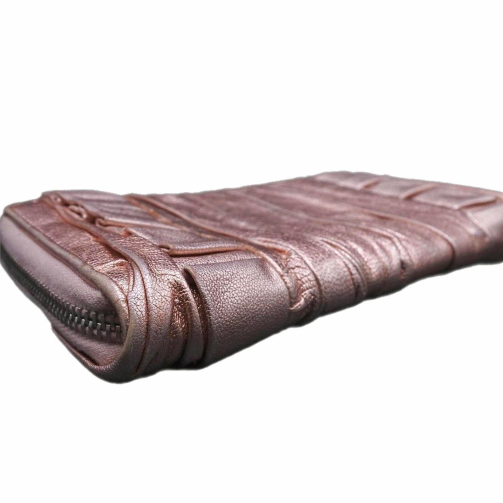 Dolce & Gabbana Dolce & Gabbana RARE Rose Gold Leather Ruffle Zippy Wallet Size ONE SIZE - 3 Thumbnail