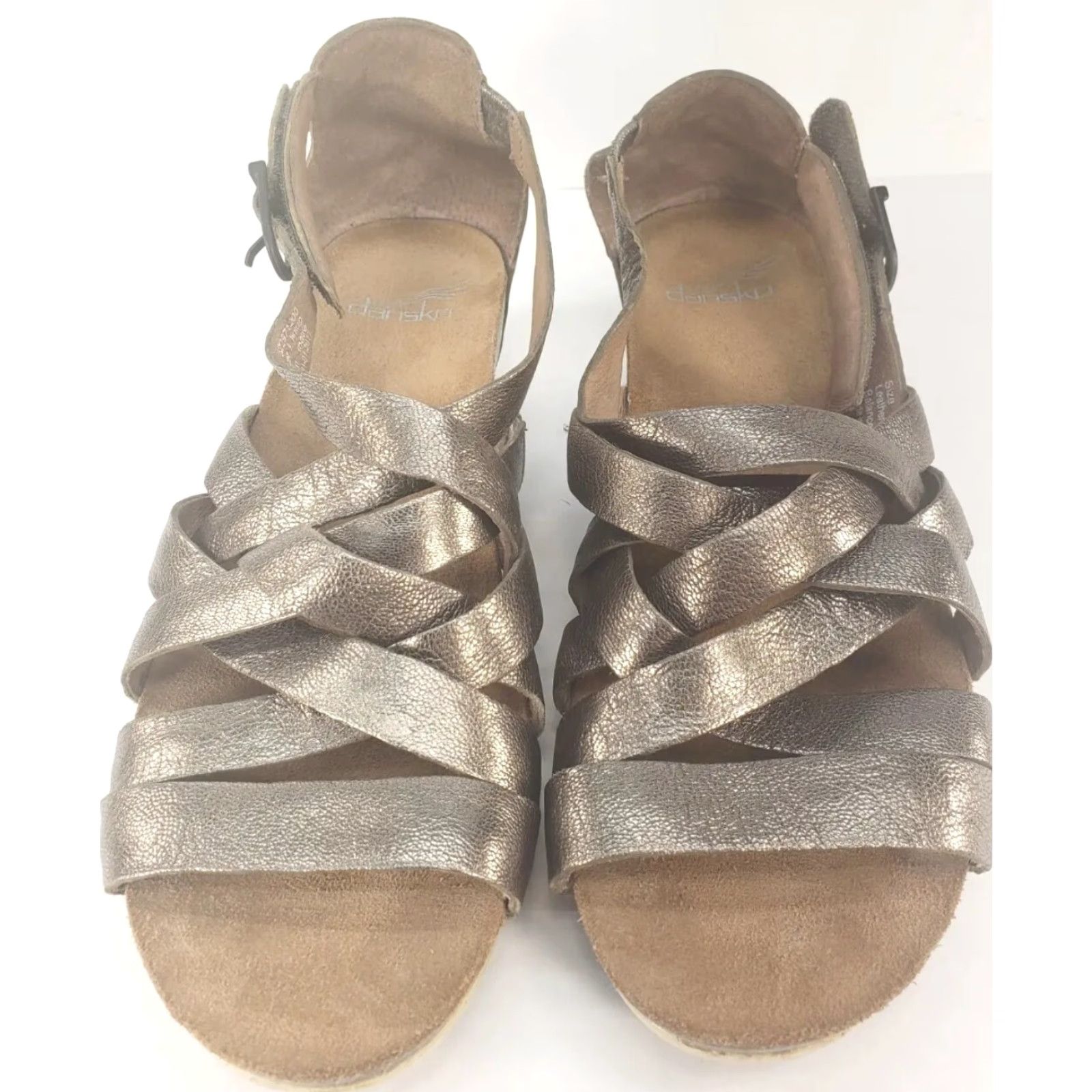 Dansko DANSKO VIVIAN Gladiator Sandal Womens 7.5M Metallic Silver 38EU 38E Open Toe Buckle Hook & Loop Closed Toe Size US 8 / IT 38 - 3 Thumbnail