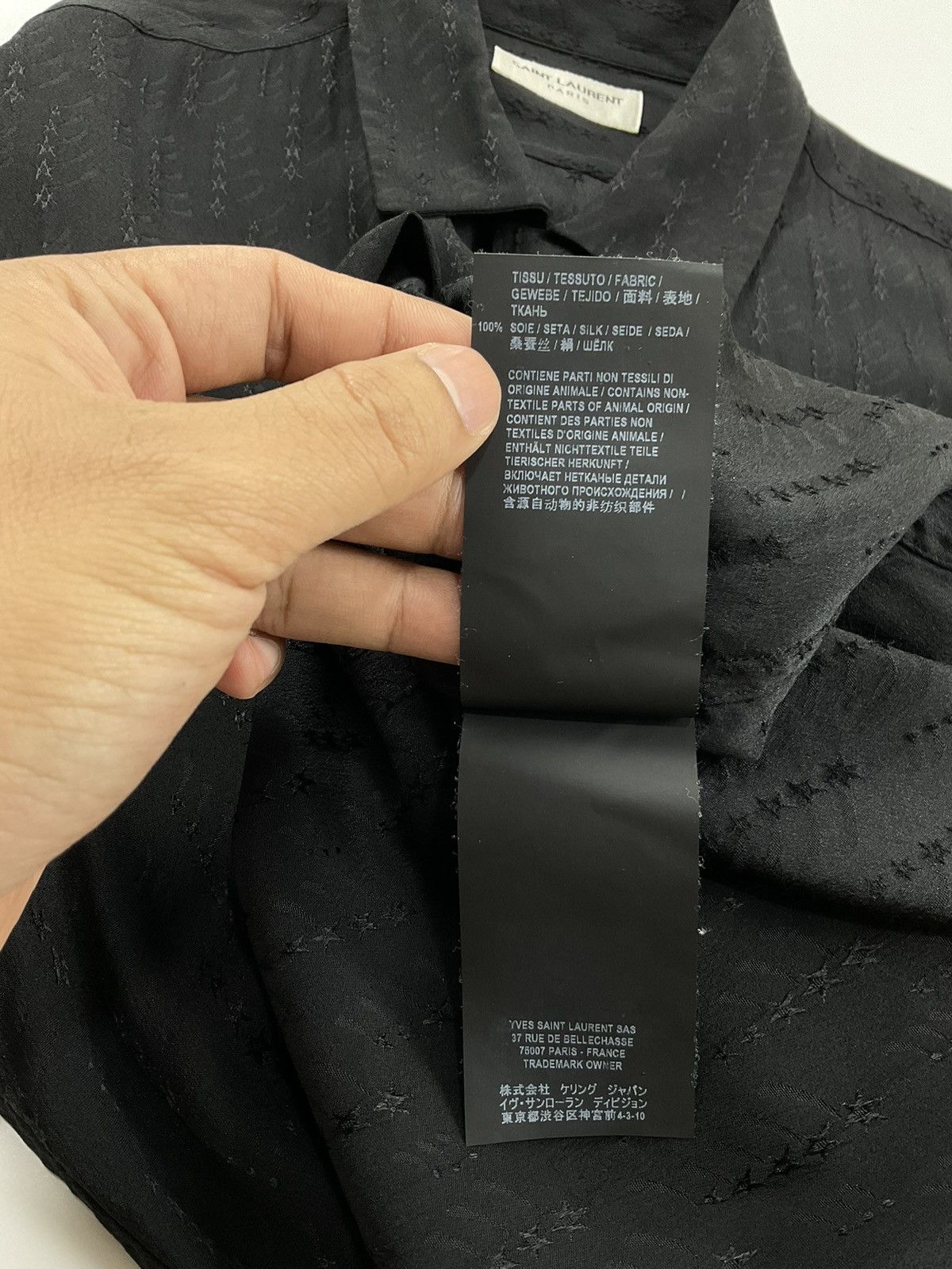 Saint Laurent Paris Saint Laurent S/S'19 Chain Star Silk Shirt Size US M / EU 48-50 / 2 - 9 Thumbnail