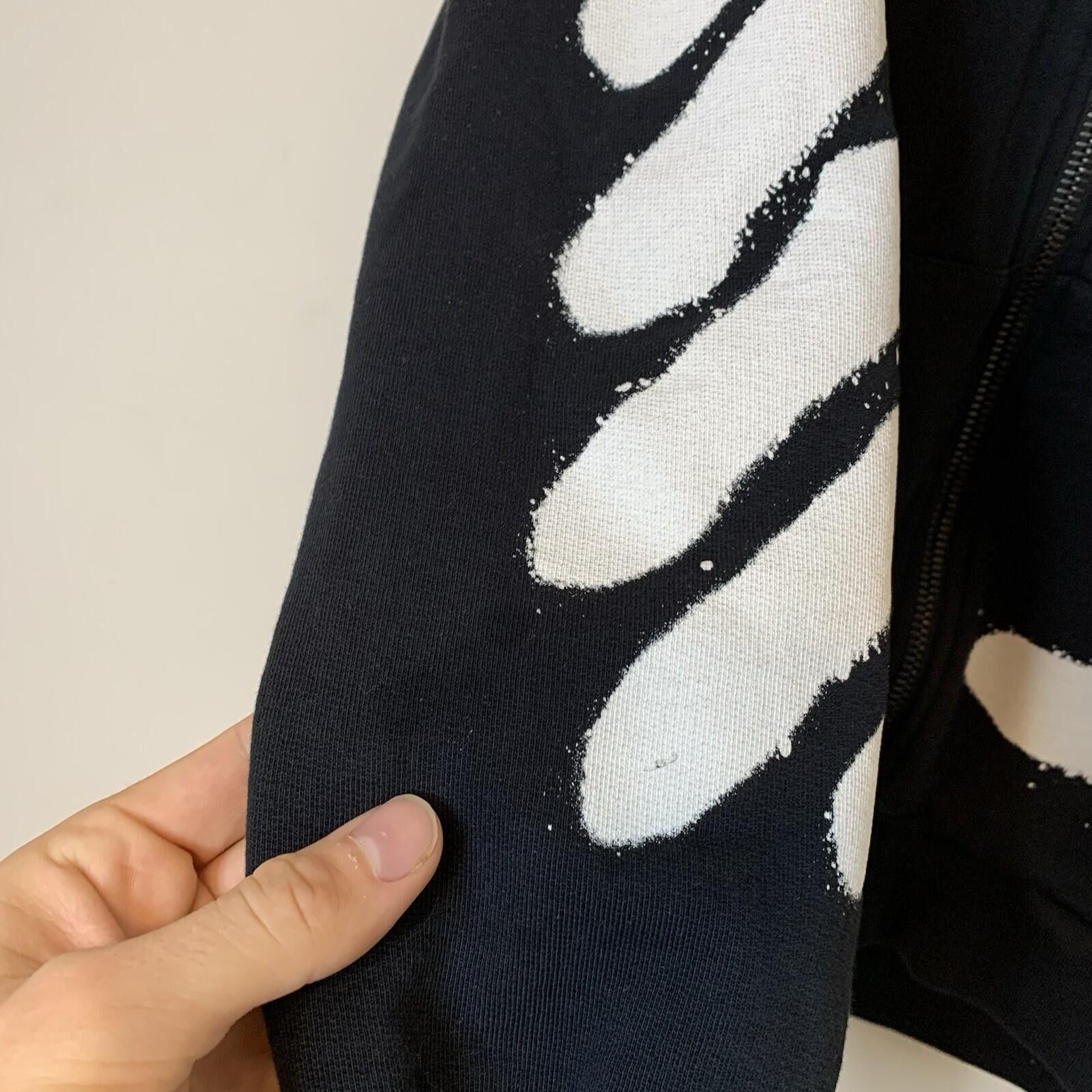 Off-White Off White Diag Spray Zip Up Hoodie Black Size M Size US 32 / EU 48 - 9 Thumbnail
