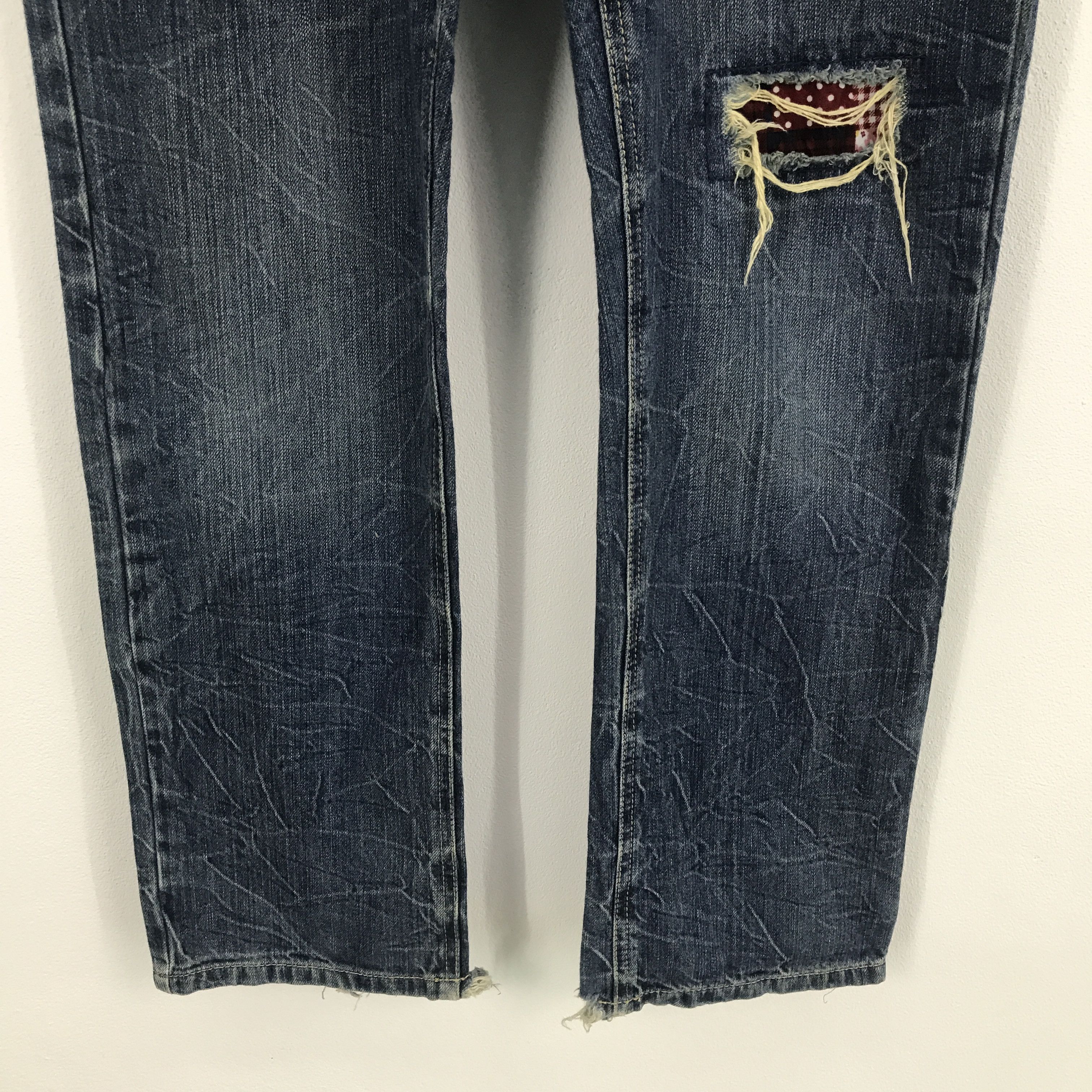 Designer × Japanese Brand Rare Double waist japanese brand distressed denim Size US 32 / EU 48 - 3 Thumbnail