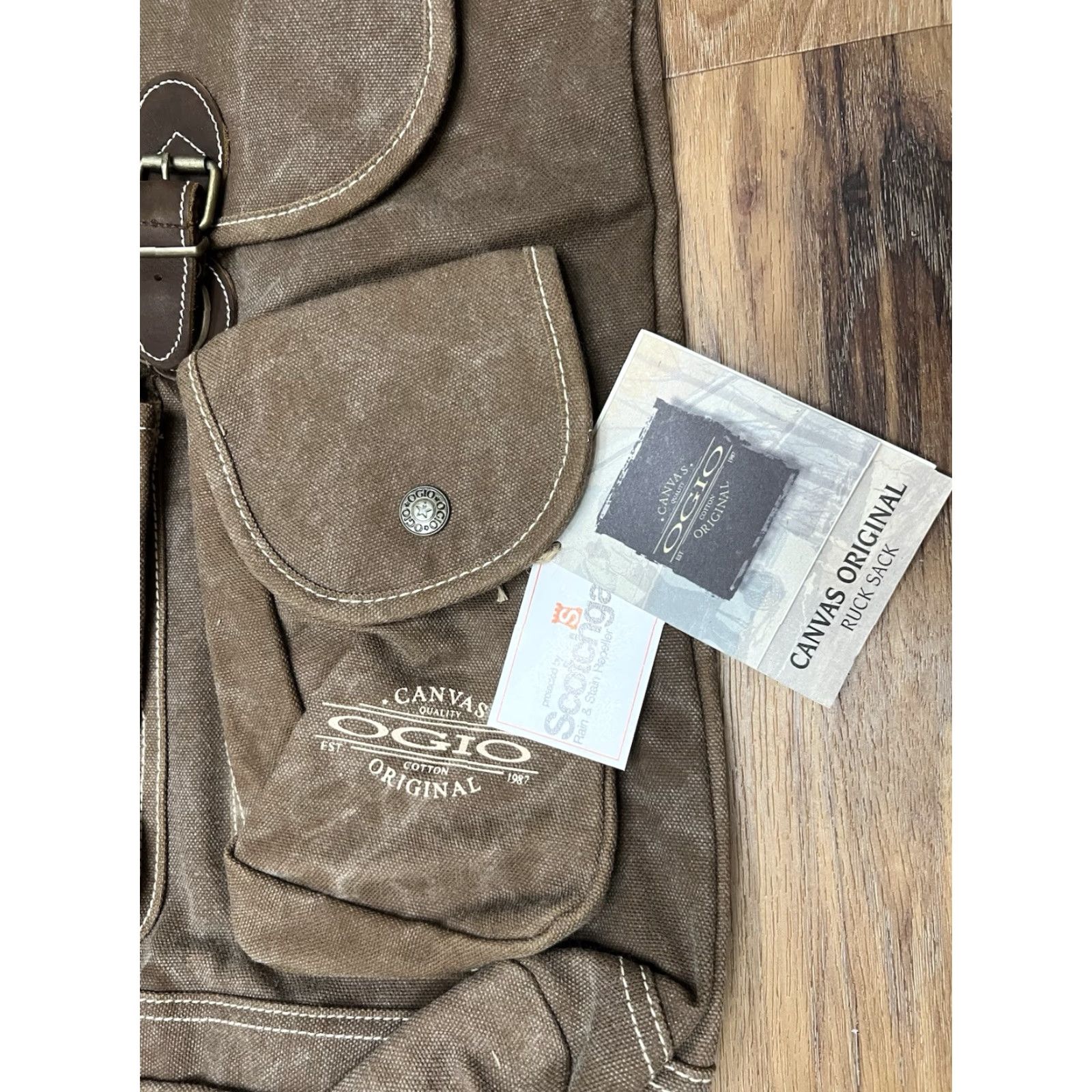 Vintage VINTAGE OGIO Canvas Ruck Sack Backpack Unisex Adults Brown 17x12x7 Distressed College Grunge Travel Pockets Adjustable Strap 2 Available Size ONE SIZE - 3 Thumbnail