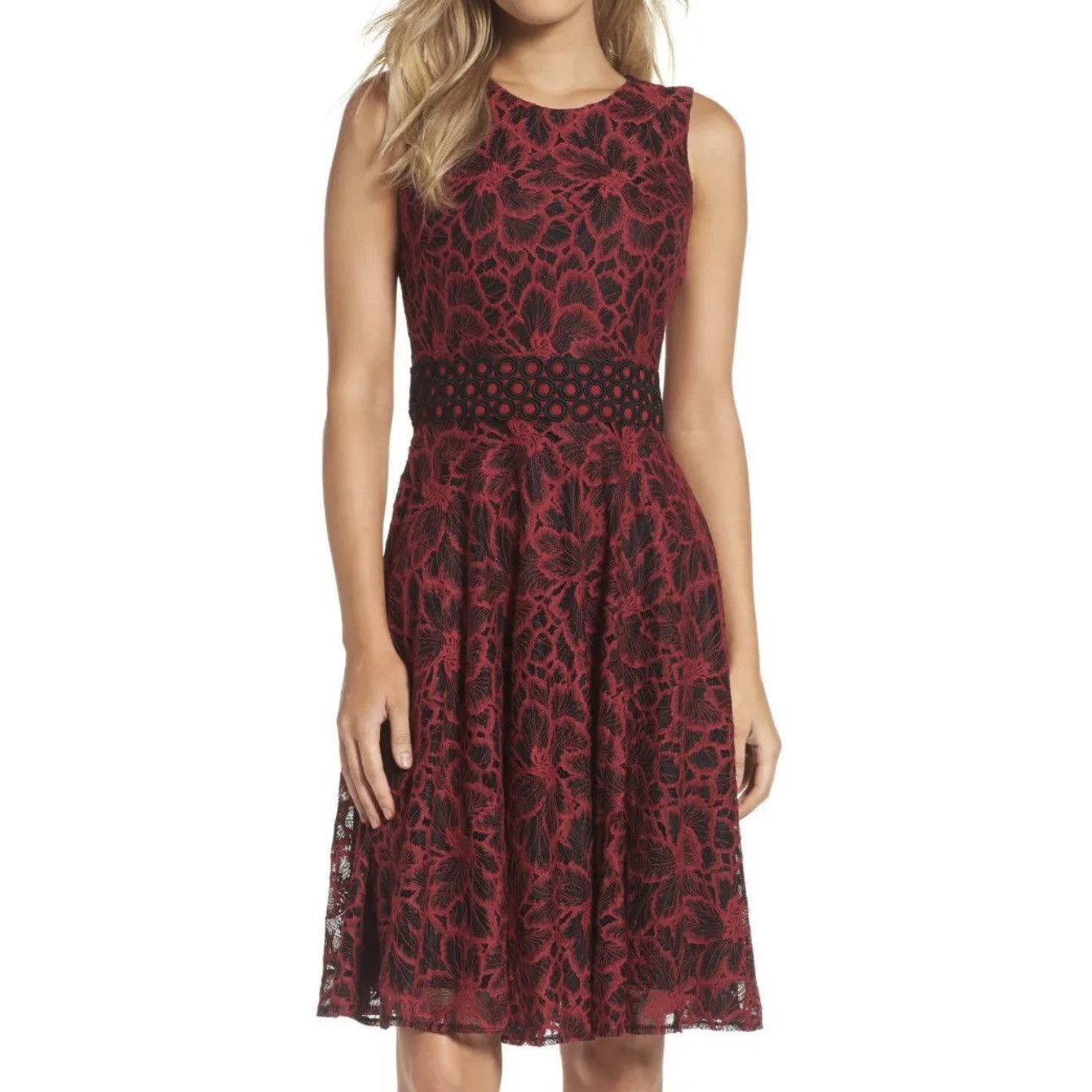 Other Taylor Magenta floral lace embroidered fit and flare dress Size XL / US 12-14 / IT 48-50 - 1 Thumbnail