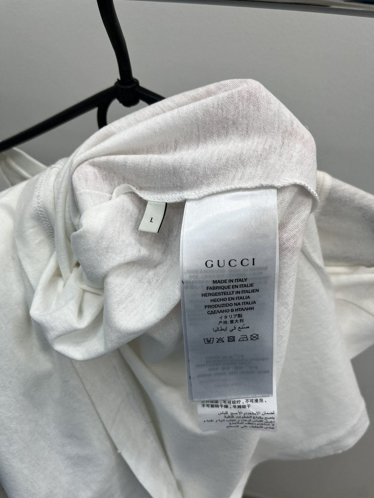 Gucci Gucci Belt Logo Distressed Cotton Light Tee T-shirt Size US L / EU 52-54 / 3 - 10 Thumbnail