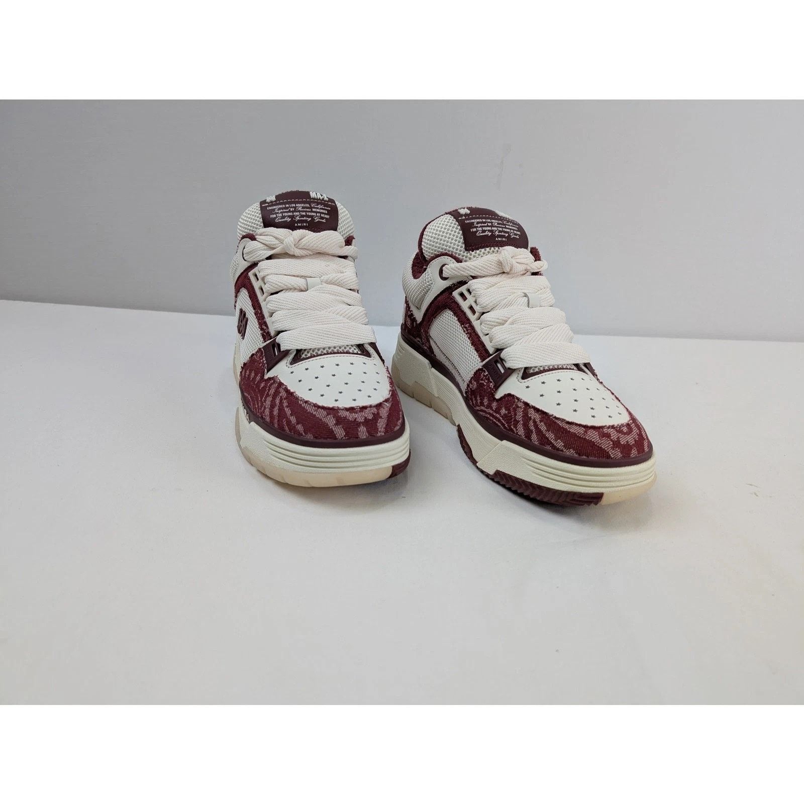 Amiri o1rshd1 Q:3 / Bandana Denim MA-1 Sneakers in Burgundy Size US 11 / EU 44 - 4 Thumbnail