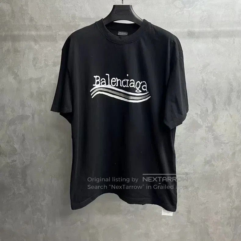Balenciaga Balenciaga Black Logo Print Short Sleeve T-shirt. Size US M / EU 48-50 / 2 - 1 Thumbnail