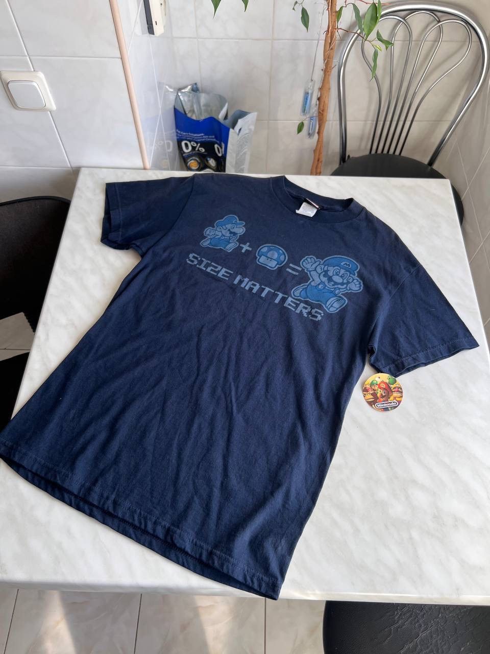 Nintendo Vintage 2005 Nintendo Mario Size Matters Merch Promo T-Shirt Size US M / EU 48-50 / 2 - 9 Thumbnail