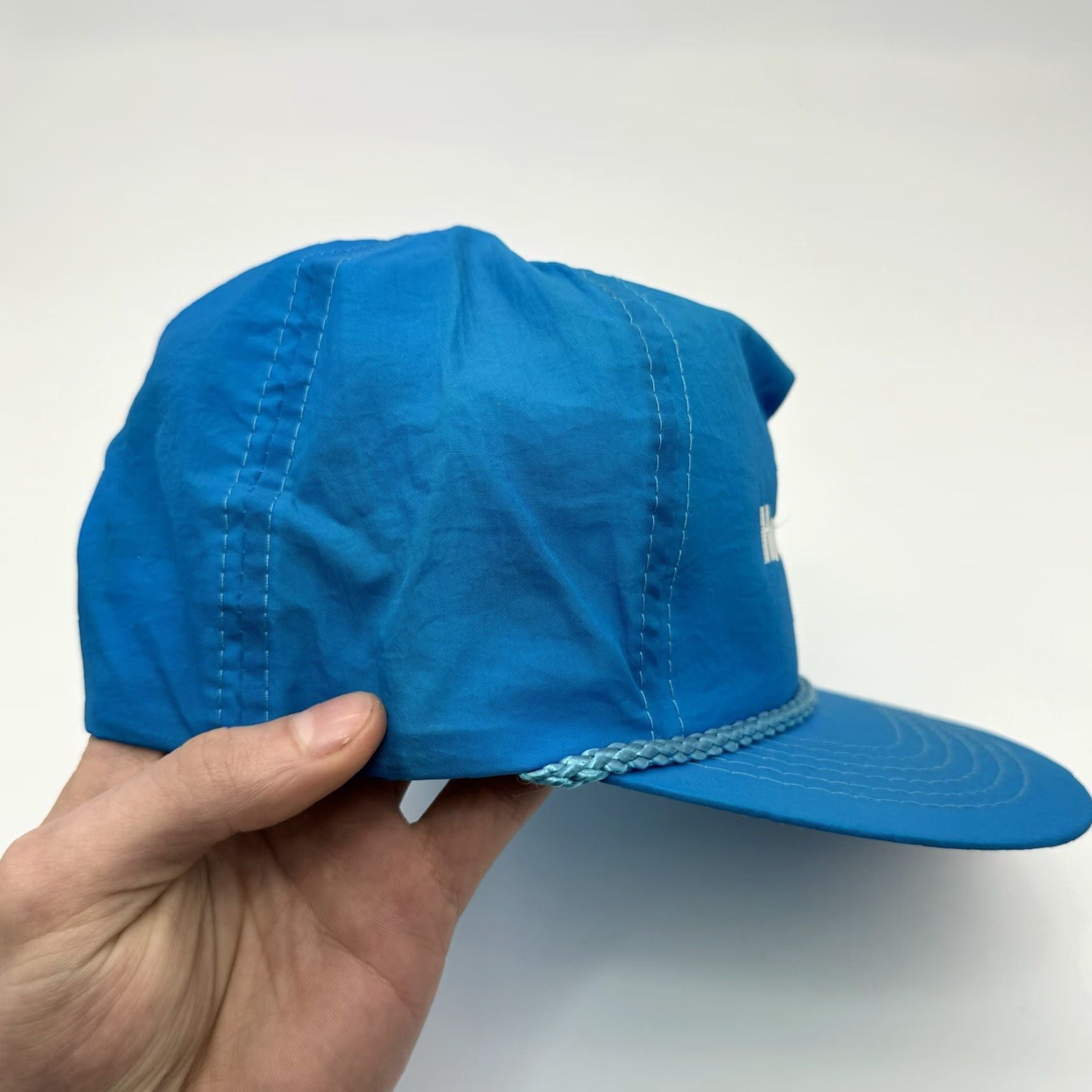 Vintage VINTAGE Honeywell Trucker Hat Men's Adjustable 90s Neon Blue Nylon Twill Cap Summer Fall Spring Winter Size ONE SIZE - 3 Thumbnail