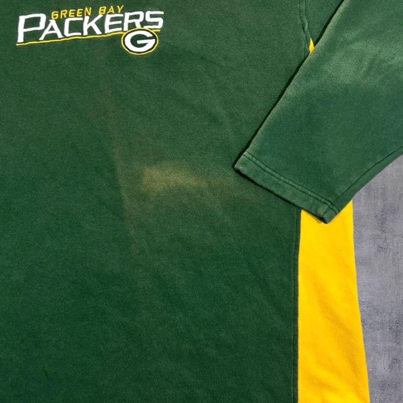 NFL NFL Green Bay Packers Sweatshirt V-Neck Embroidered Logo XL Men Pullover Logo Green/Yellow, 00s Vintage Style Sportswear Size US XL / EU 56 / 4 - 4 Thumbnail