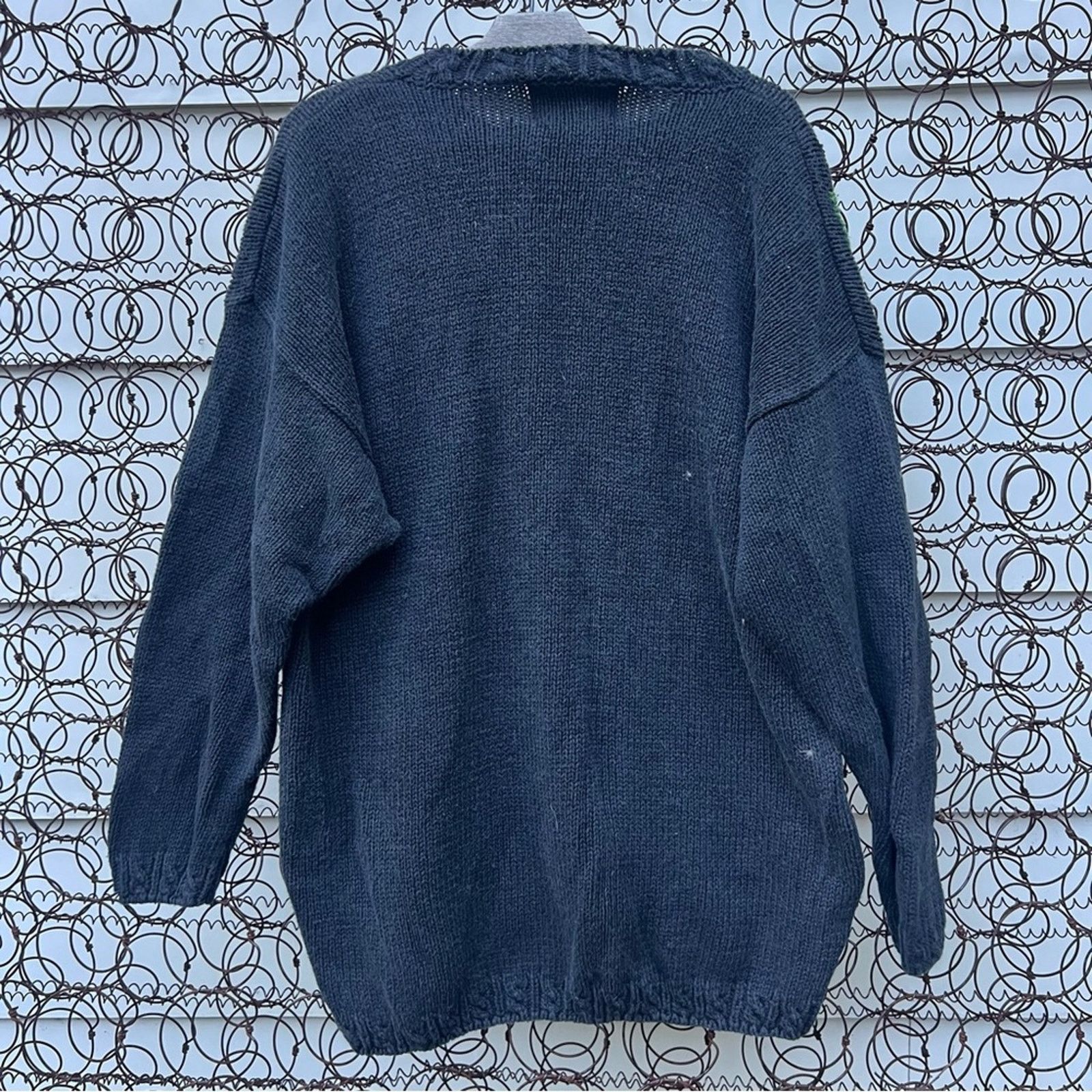 Vintage 90s Crystal Kobe black cat pumpkin Halloween moon sweater XL Size XL / US 12-14 / IT 48-50 - 2 Thumbnail