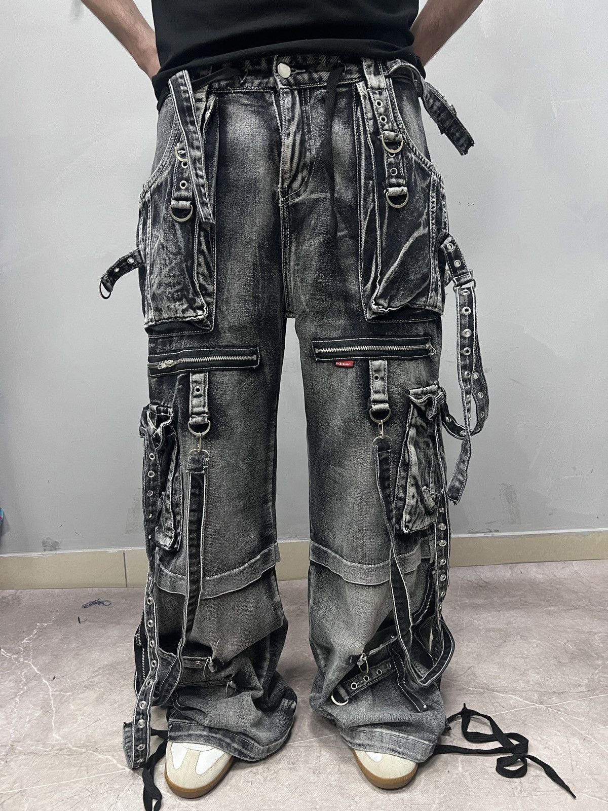 Tripp NYC Tripp NYC X-strap denim pants y2k gothic hype Style Size US 32 / EU 48 - 3 Thumbnail