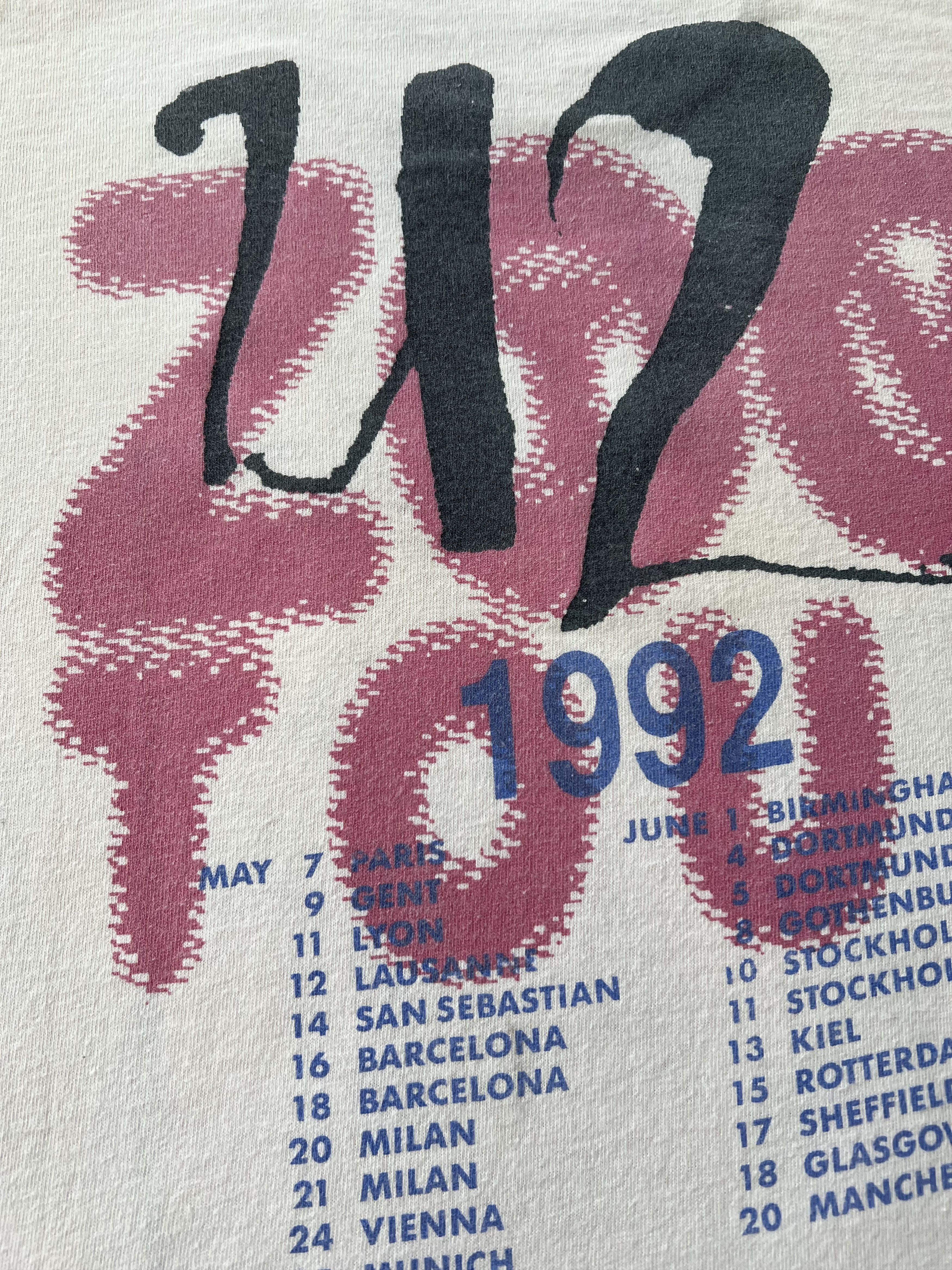 Band Tees Vintage 1992 U2 Zoo Tour White T-shirt Size US L / EU 52-54 / 3 - 20 Thumbnail