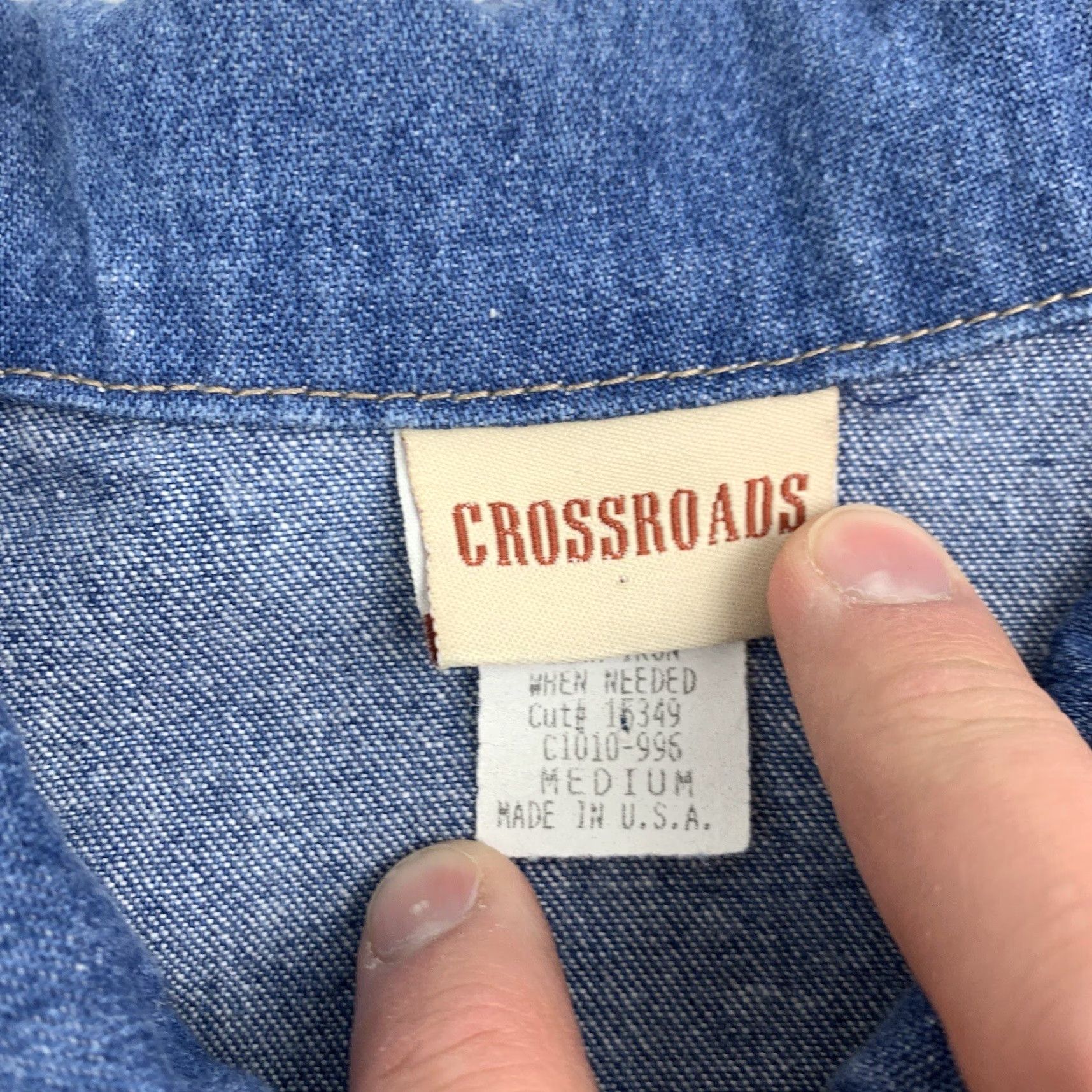 Vintage VINTAGE Crossroads Denim Jacket Medium Blue Full Zip Womens 90s Size M / US 6-8 / IT 42-44 - 3 Thumbnail