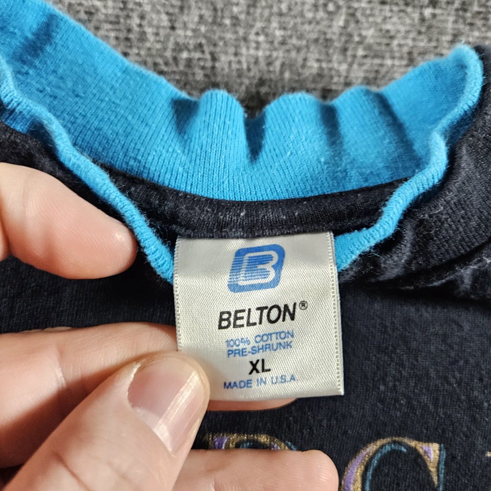Vintage VINTAGE Belton Georgia Shirt Mens XL Black Crew Neck Short Sleeve Graphic Print 90s Travel USA Crochet? Size US XL / EU 56 / 4 - 4 Thumbnail