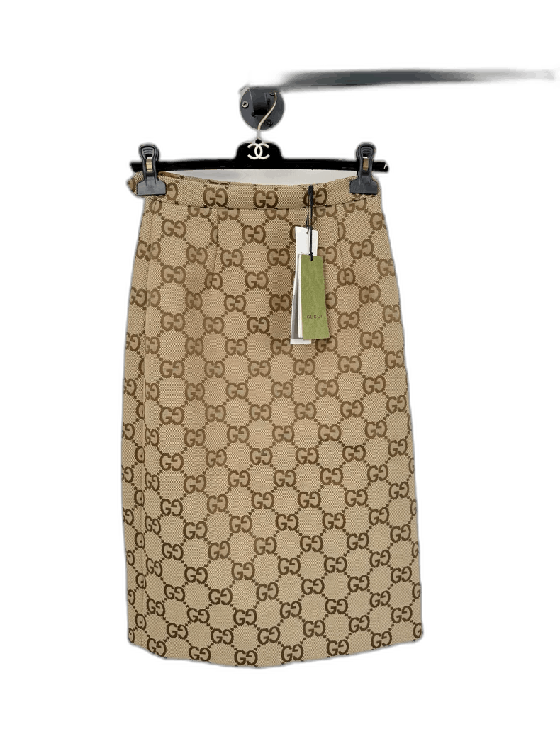 Balenciaga Gucci Logo Midi Skirt with Tags-2506 Size 35" - 1 Thumbnail