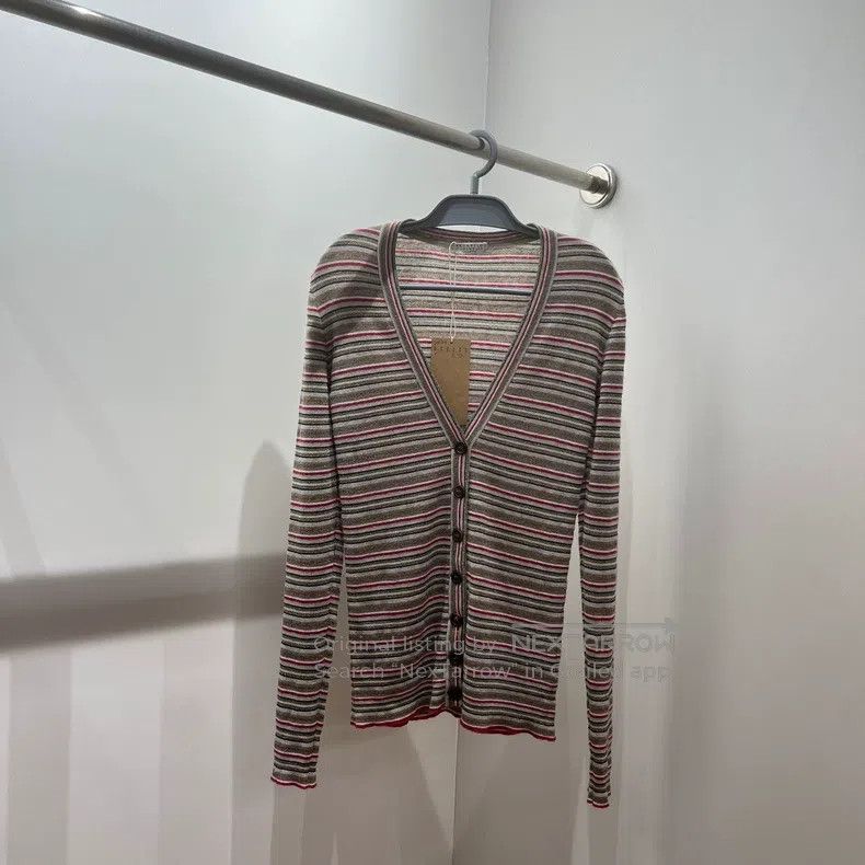 Brunello Cucinelli Brunello Cucinelli Striped single-row buttoned color knit Size L / US 10 / IT 46 - 1 Thumbnail