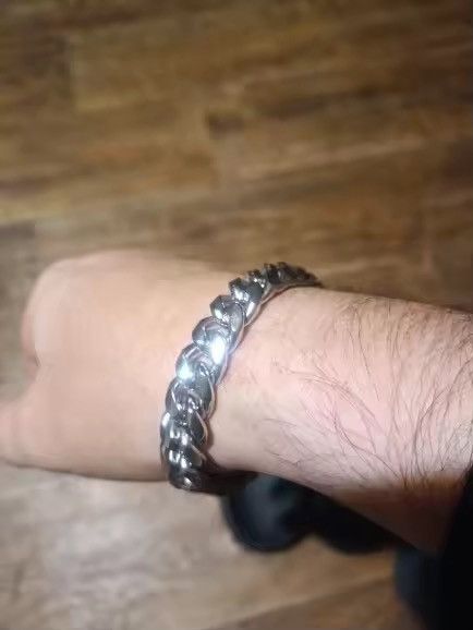 Jewelry 12 mm + 22 cm Cuban Chain Bracelets Size ONE SIZE - 6 Thumbnail