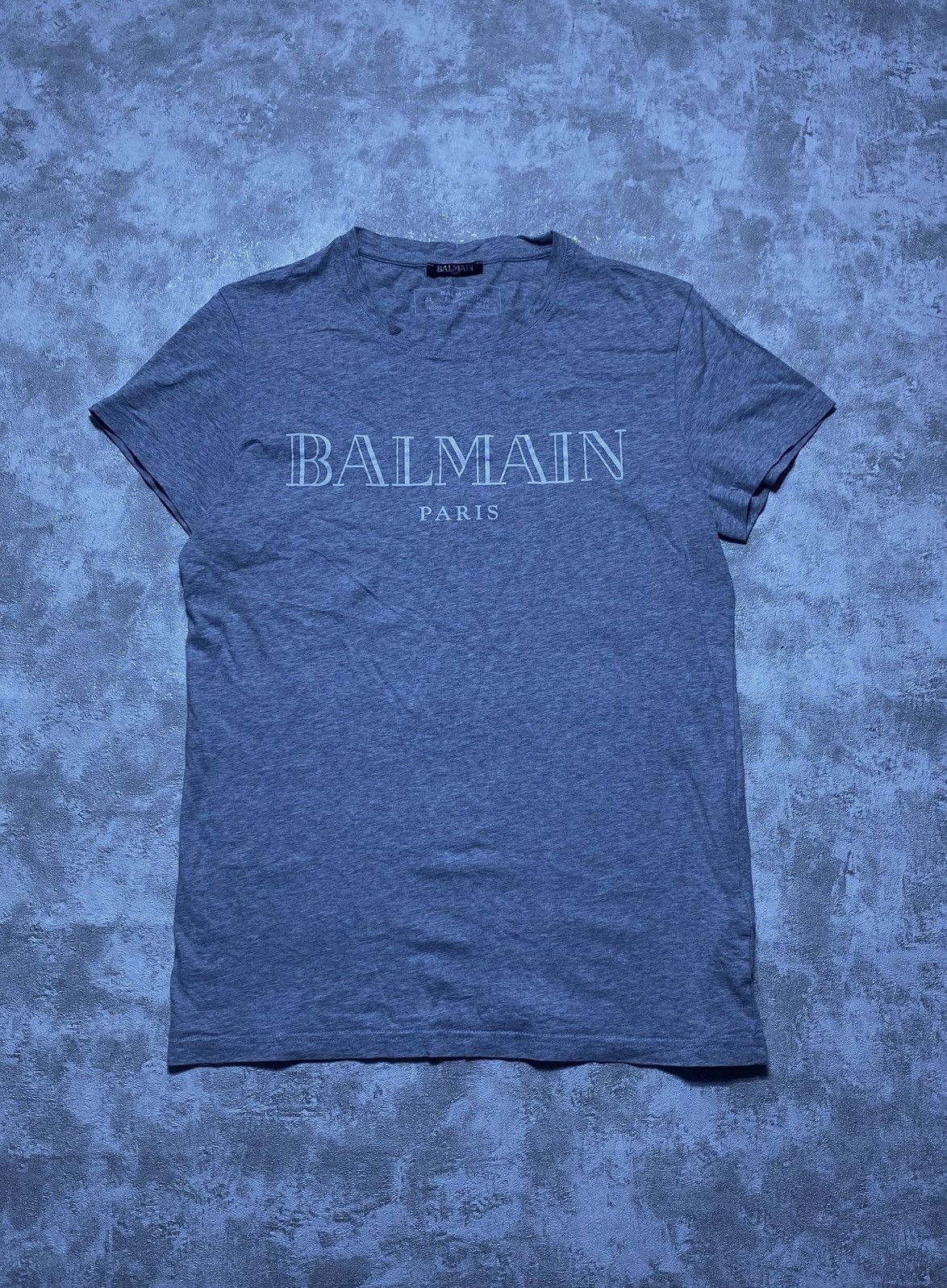 Balmain OG Balmain Paris Classic Logo Grey T-Shirt Size US S / EU 44-46 / 1 - 1 Thumbnail