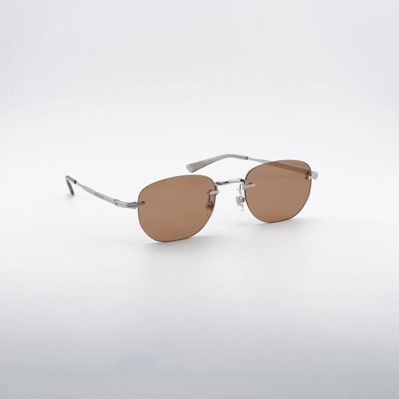 Montblanc Montblanc MB0303S 003 Sunglasses Silver Square Frame, Brown Size ONE SIZE - 4 Thumbnail