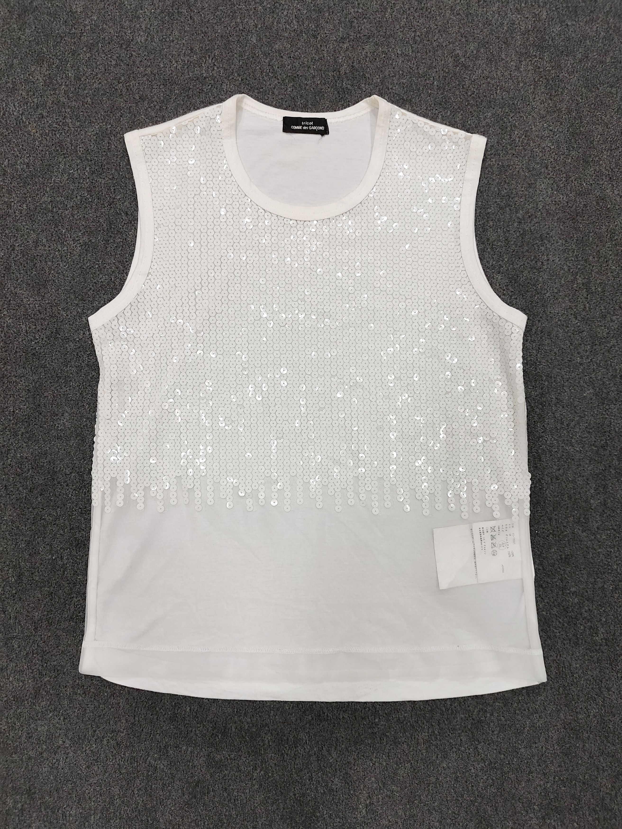 Tricot Comme des Garcons AD02 tricot CDG- Grunge Glam Sequin Sheer Mesh Top Size M / US 6-8 / IT 42-44 - 6 Thumbnail
