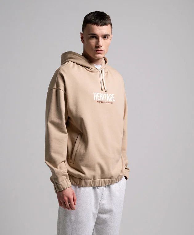Brunello Cucinelli o1y0526 Hoodie in Beige Size US M / EU 48-50 / 2 - 2 Thumbnail
