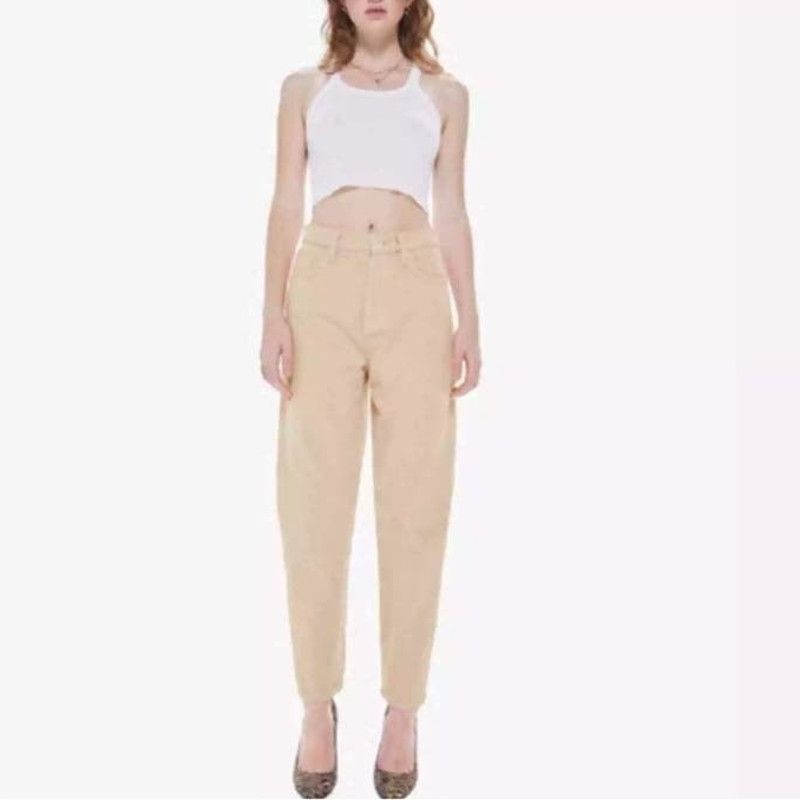 image of Mother The Curbside Barrel Ankle Pants. NWT in Cream, Women's (Size 26)