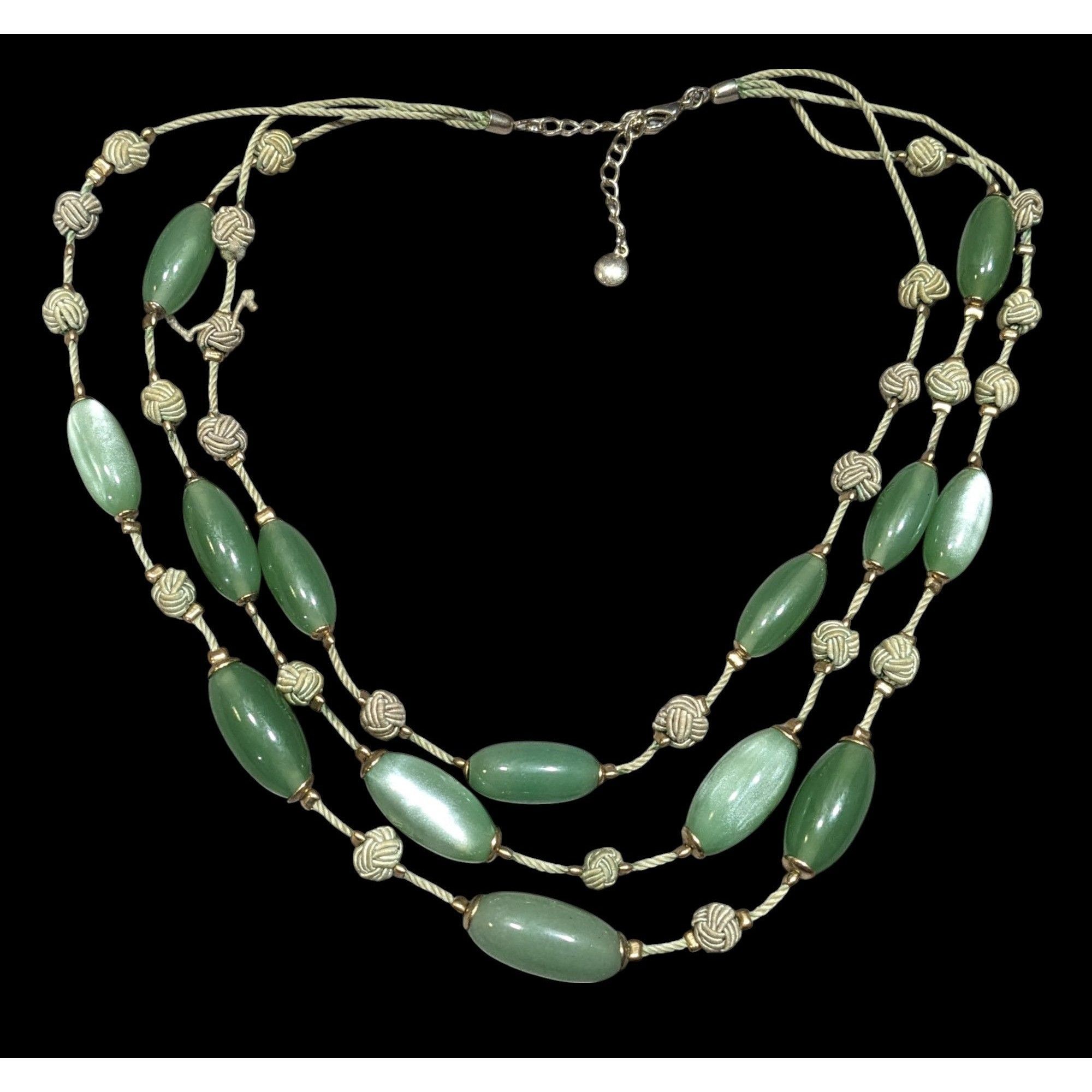 Liz Claiborne Vintage Liz Claiborne Green Moonglow Lucite Layered Knotted Size ONE SIZE - 1 Thumbnail