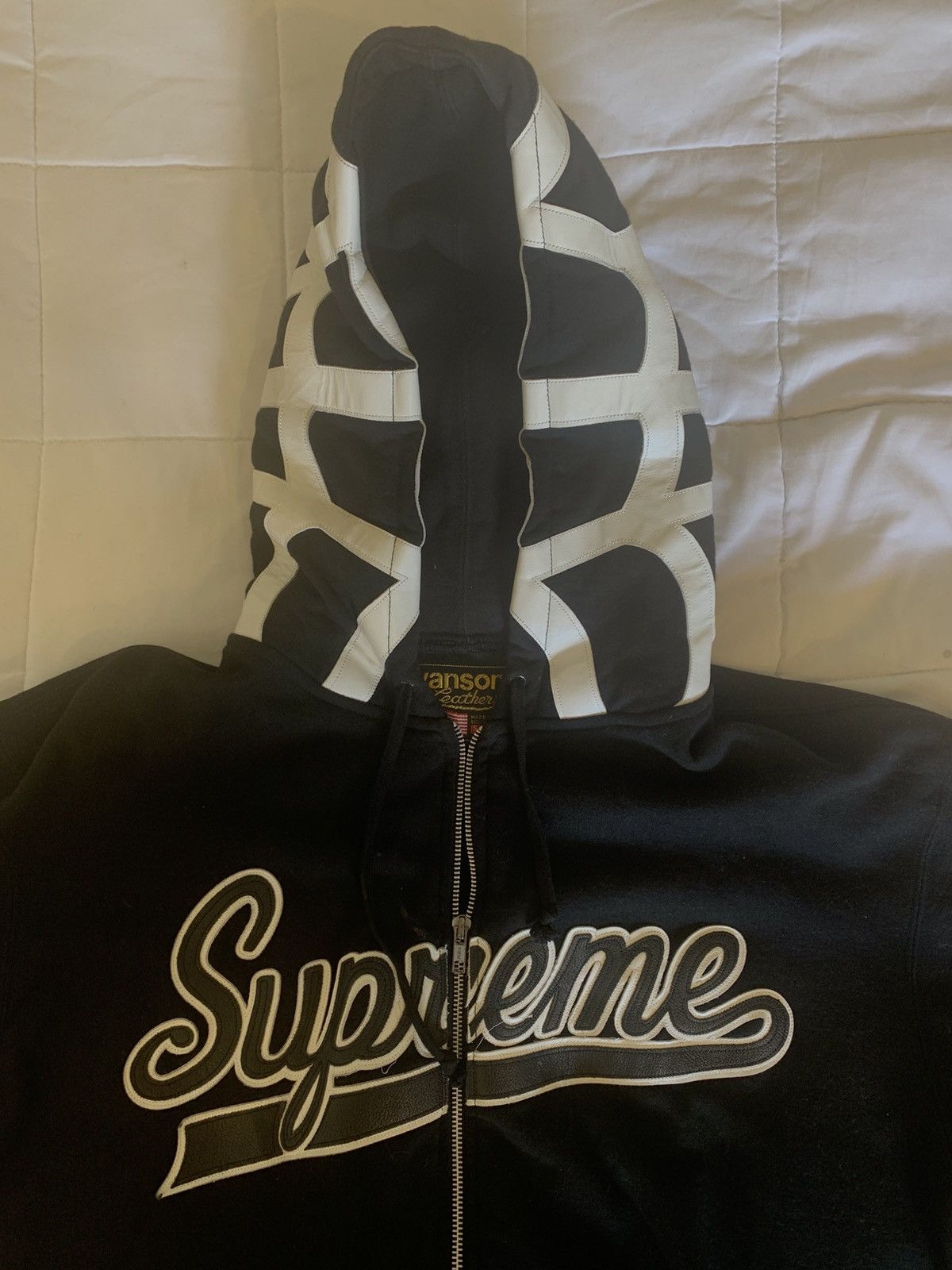 Supreme × Vanson Leathers Supreme x Vanson Leathers Spider Web Sip Up Hoodie Size US L / EU 52-54 / 3 - 3 Thumbnail