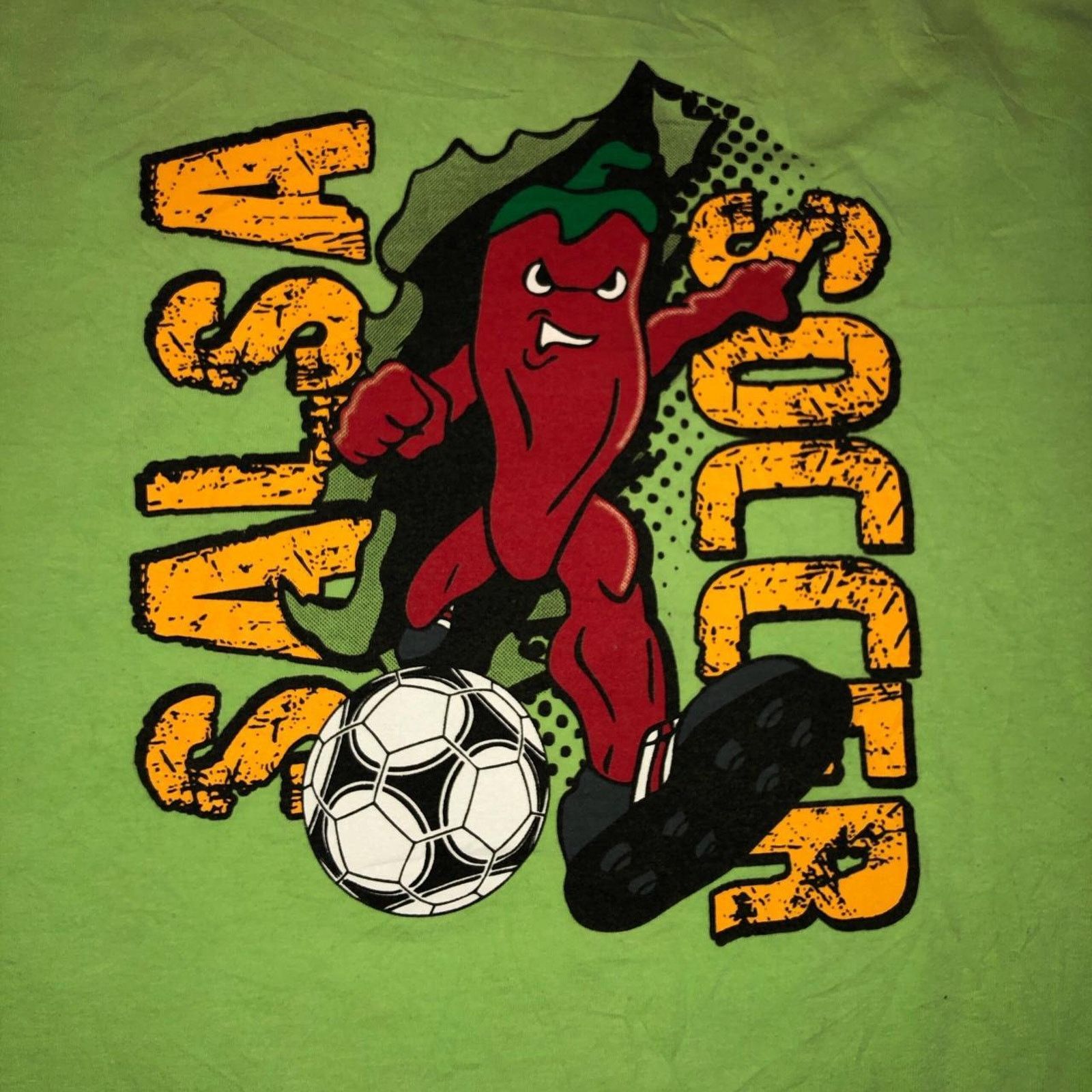 Gildan Men’s Lime Green ‘Salsa Soccer’ Graphic Tee Size US L / EU 52-54 / 3 - 3 Thumbnail