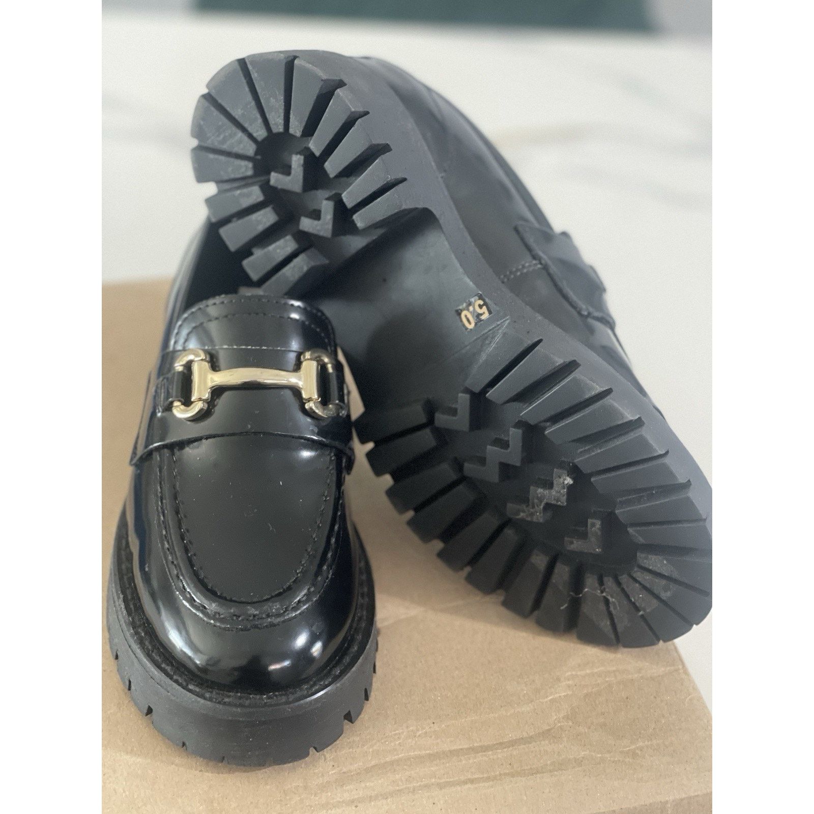 Steve Madden Lando Women 5.0 Black Leather Shoes