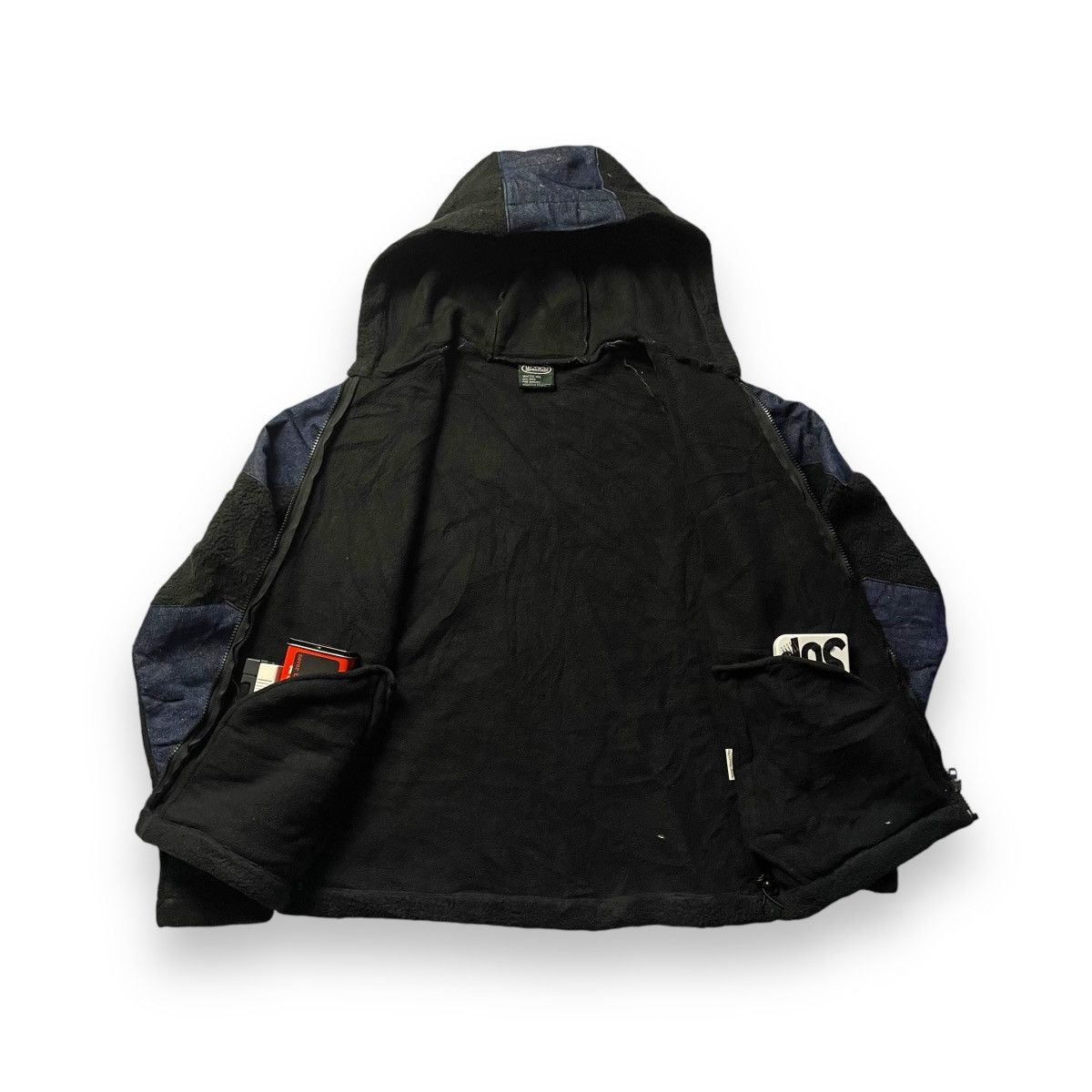 Manastash MANATASH FLEECE + DENIM TWO TONES HOODIE JACKET Size US M / EU 48-50 / 2 - 5 Thumbnail