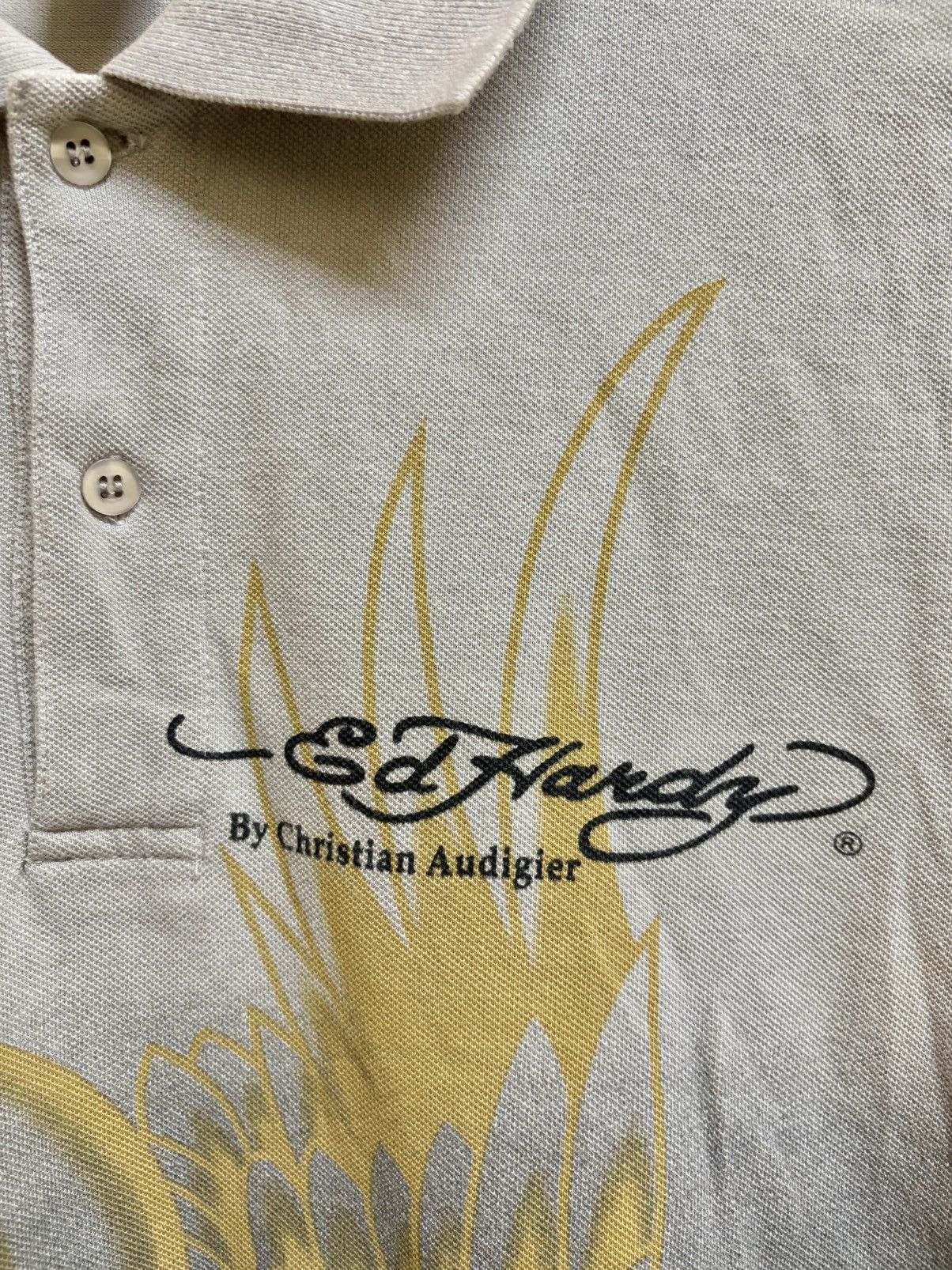 Ed Hardy Vintage Y2k Ed Hardy By Christian Audigier Skull Tiger Polo Size US M / EU 48-50 / 2 - 8 Thumbnail