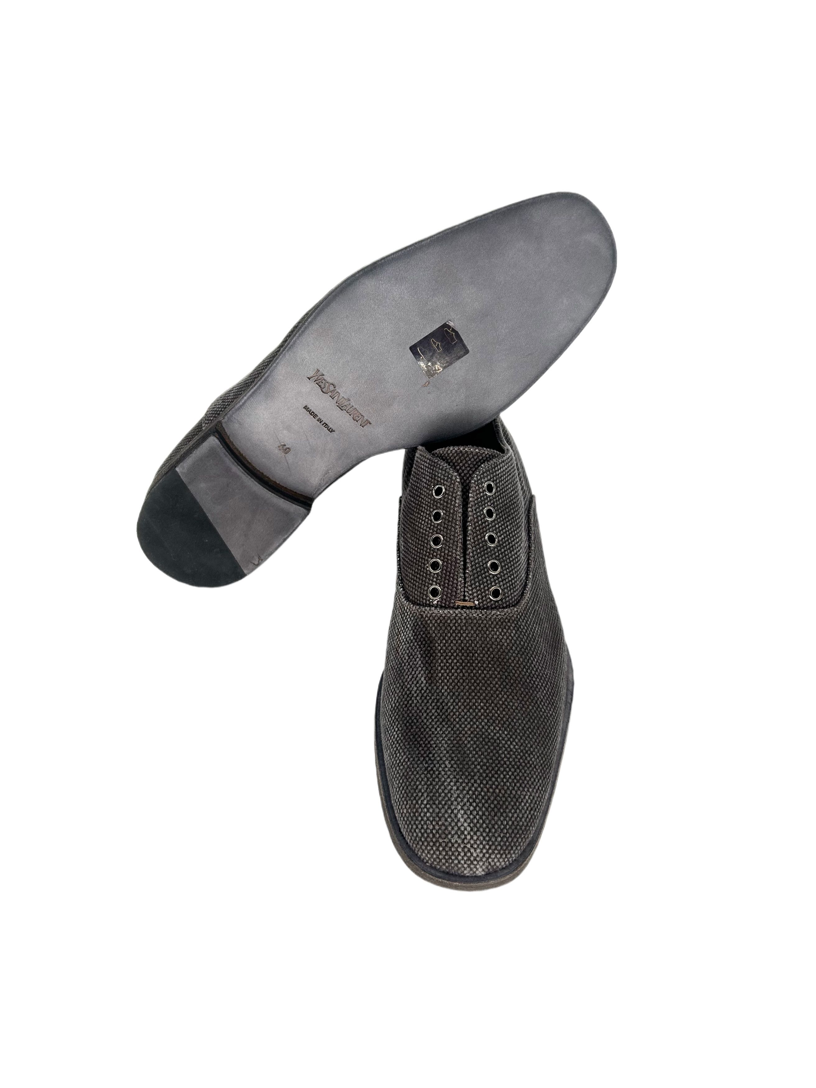 Yves Saint Laurent Yves Saint Laurent Textured CottonNo Lace Slip On OxfordShoe Size US 7 / EU 40 - 6 Thumbnail