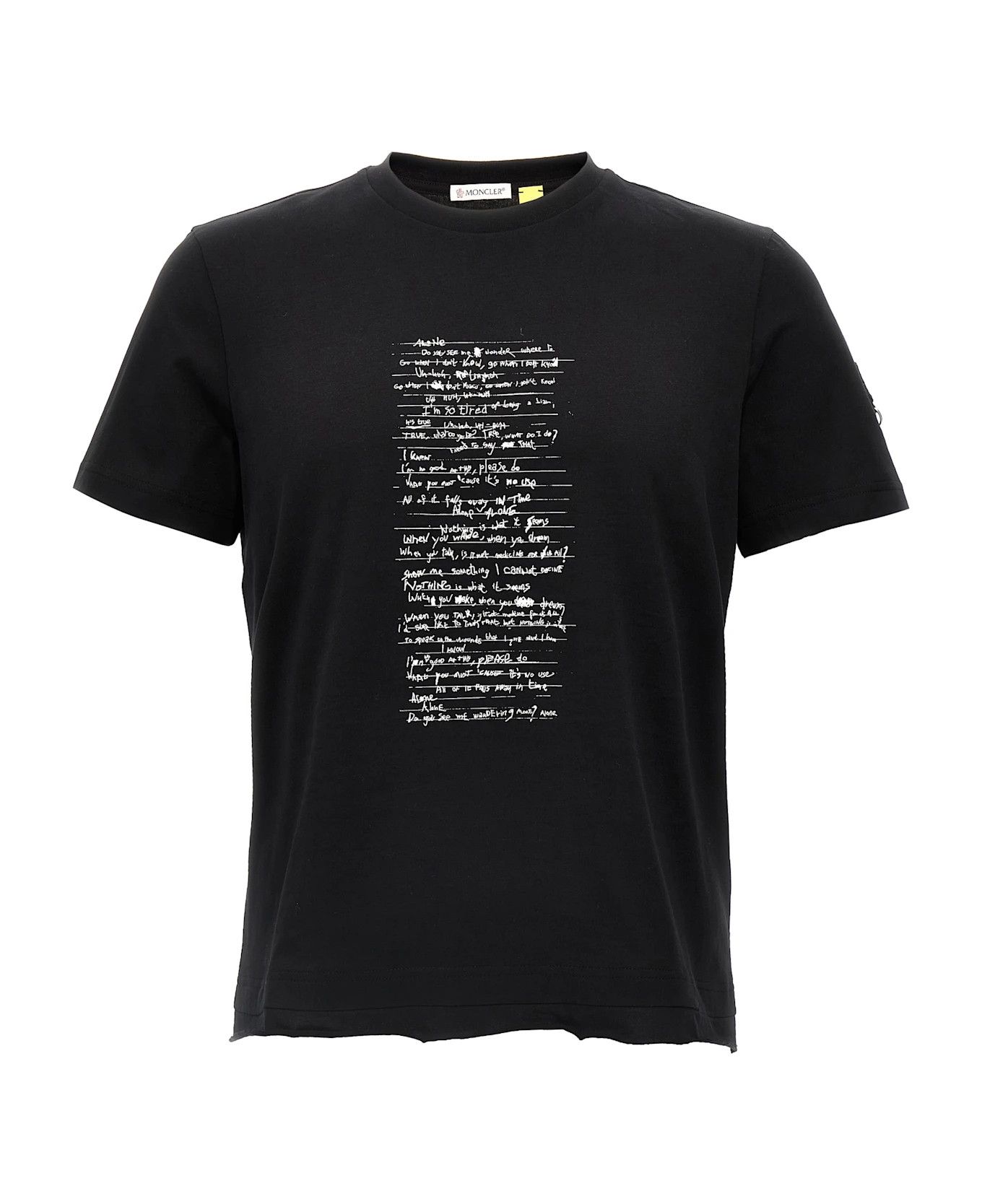 Moncler o1y1125 Crewneck T-Shirt in Black/White Size S / US 4 / IT 40 - 1 Thumbnail