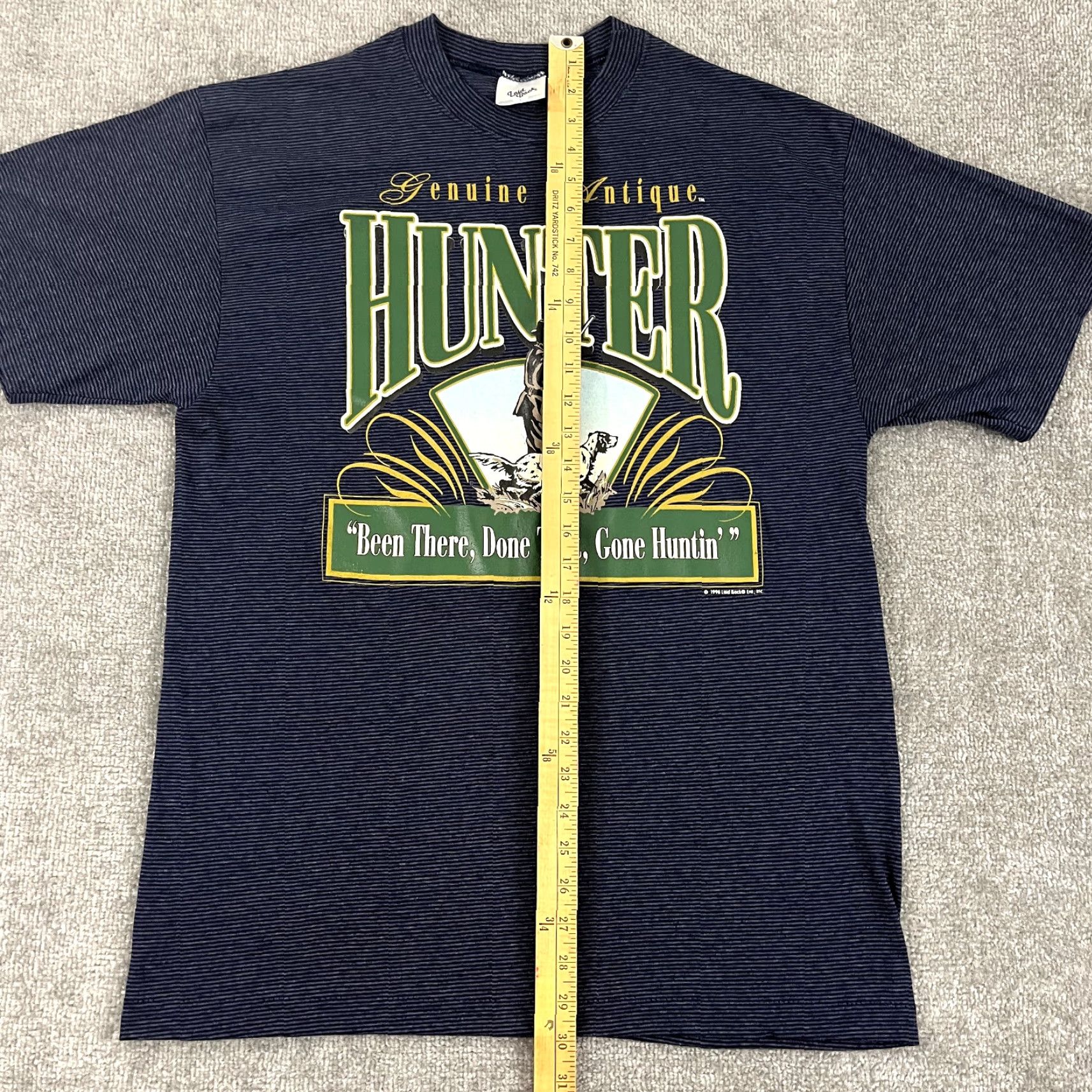 Hunter VINTAGE Shirt Men Large Blue Hunting Hunter Redneck Graphic Tee 1996 90s Antique - Laid Back Shirt Men L Blue Graphic Print 90s Theme Mens Size US L / EU 52-54 / 3 - 6 Thumbnail
