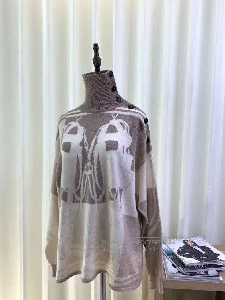 Hermes Hermes Cashmere High-Neck Color-Blocked Top Size XS / US 0-2 / IT 36-38 - 2 Thumbnail