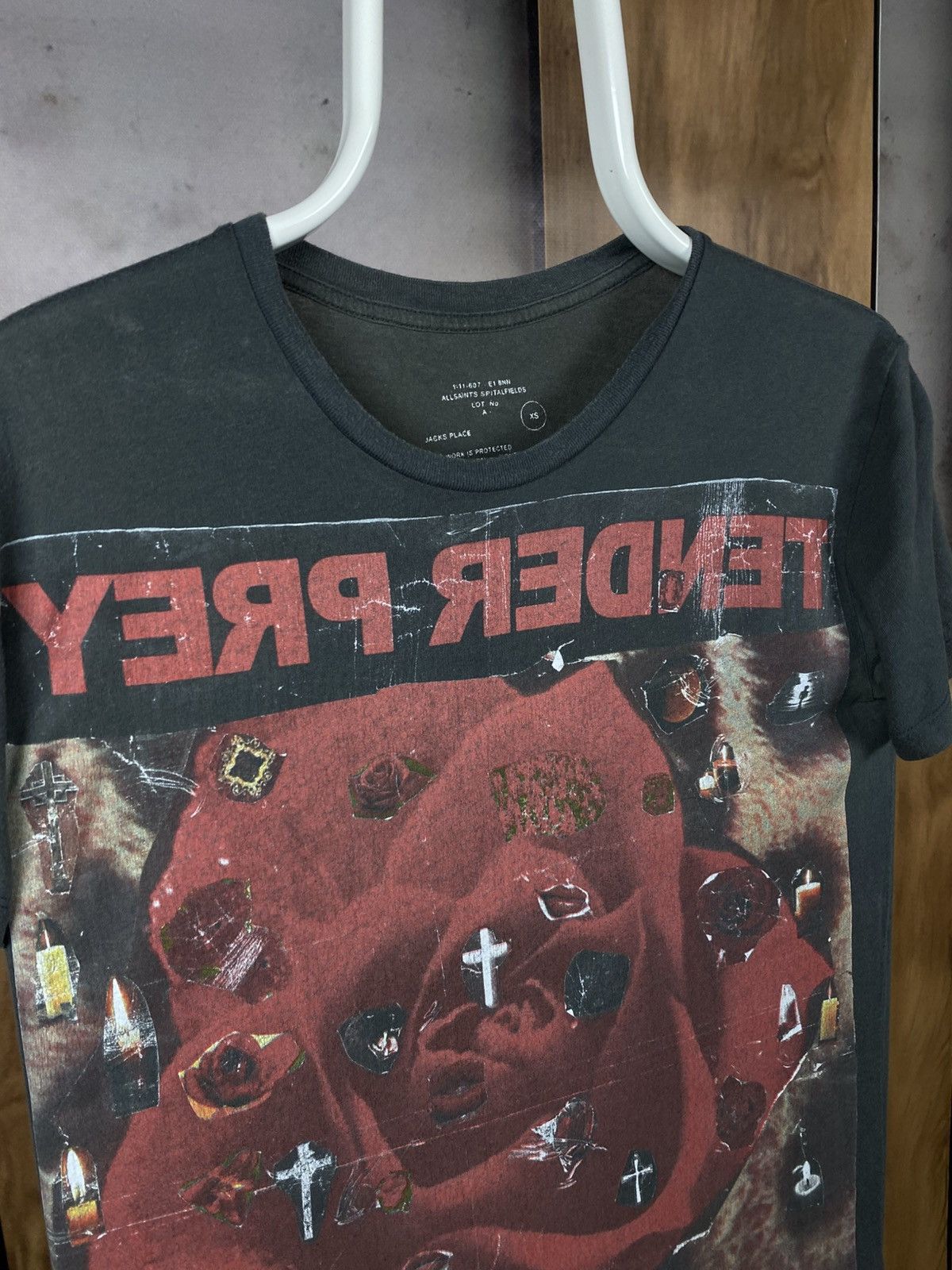 Allsaints 🌺Vintage 90s T-Shirt Allsaints Tender Prey Overprint Tee🌺 Size US XS / EU 42 / 0 - 2 Thumbnail