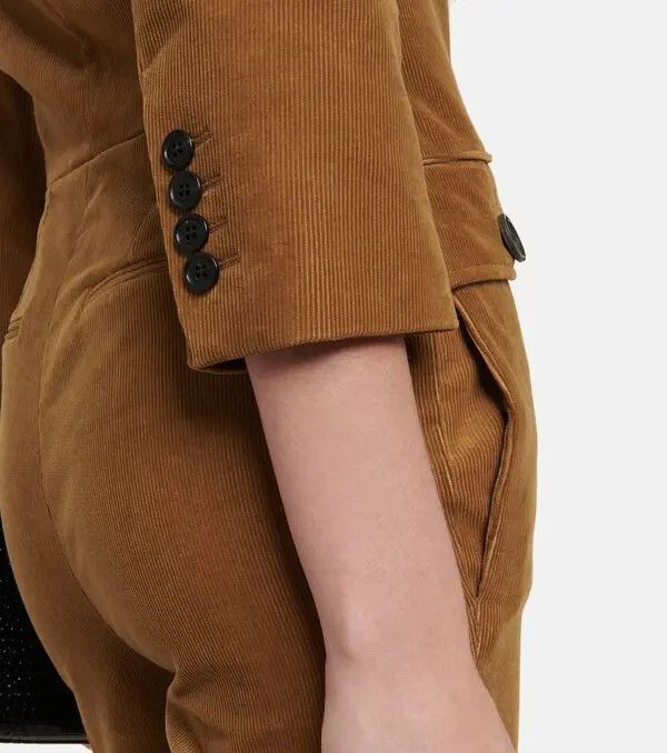 Saint Laurent Paris o1bcso1str1125 Tailored Jumpsuit in Corduroy in Brown Size 25" / US 0 / IT 36 - 6 Thumbnail