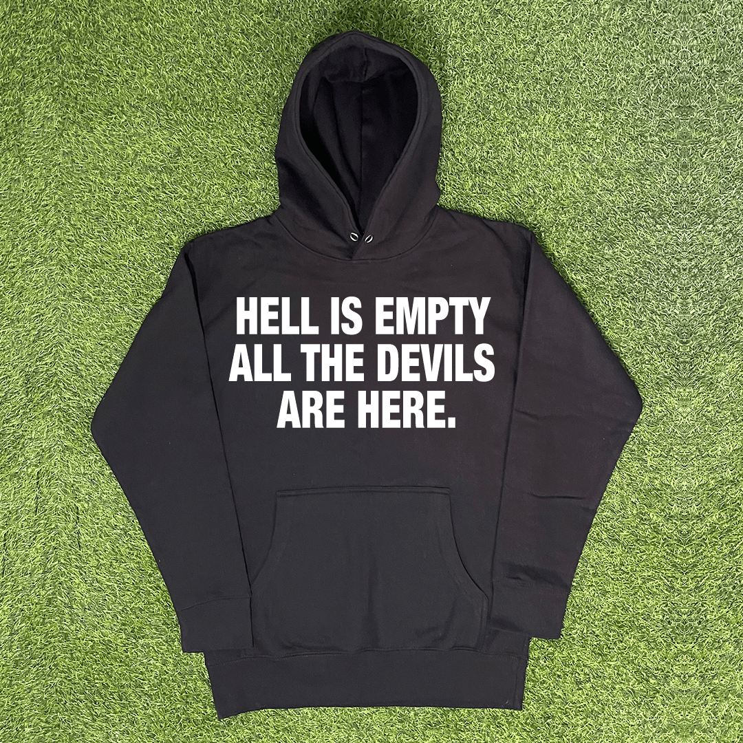 Vintage HELL IS EMPTY, ALL THE DEVILS ARE HERE HOODIE Size US S / EU 44-46 / 1 - 1 Preview