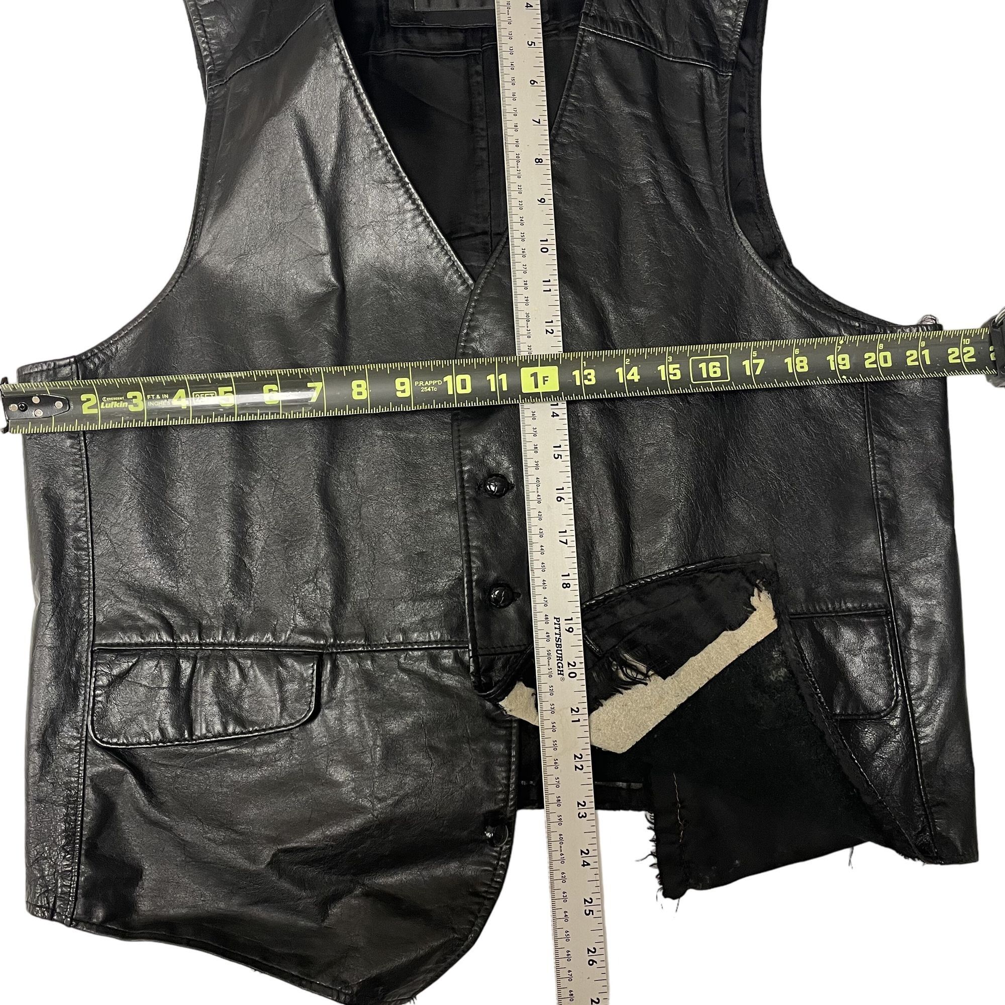 Other Vtg JCPenney Leather Waistcoat Motorcycle Biker Vest 44 Tall Size US XL / EU 56 / 4 - 4 Thumbnail